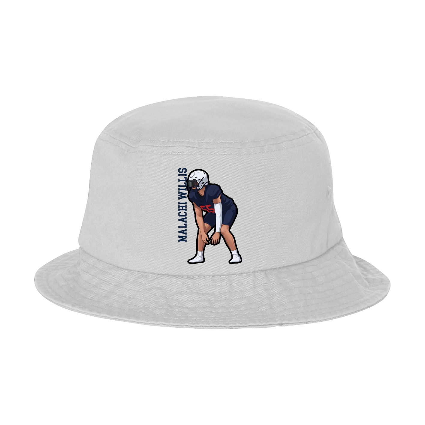 Bucket Cap — Name Vertical in White