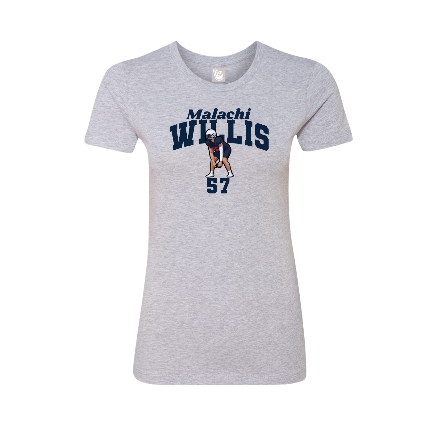 Fitted Women's Tee — Signature Arch in Grey
