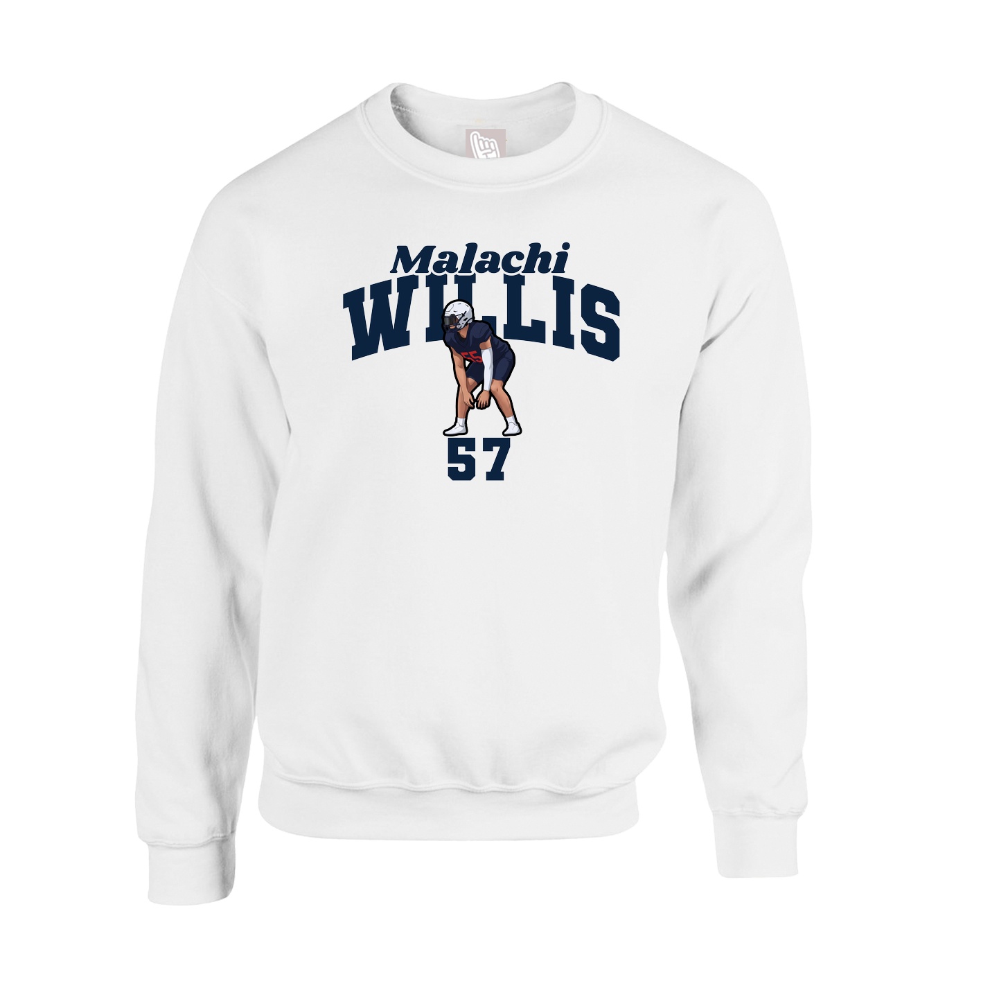 Fleece Crew — Signature Arch in White