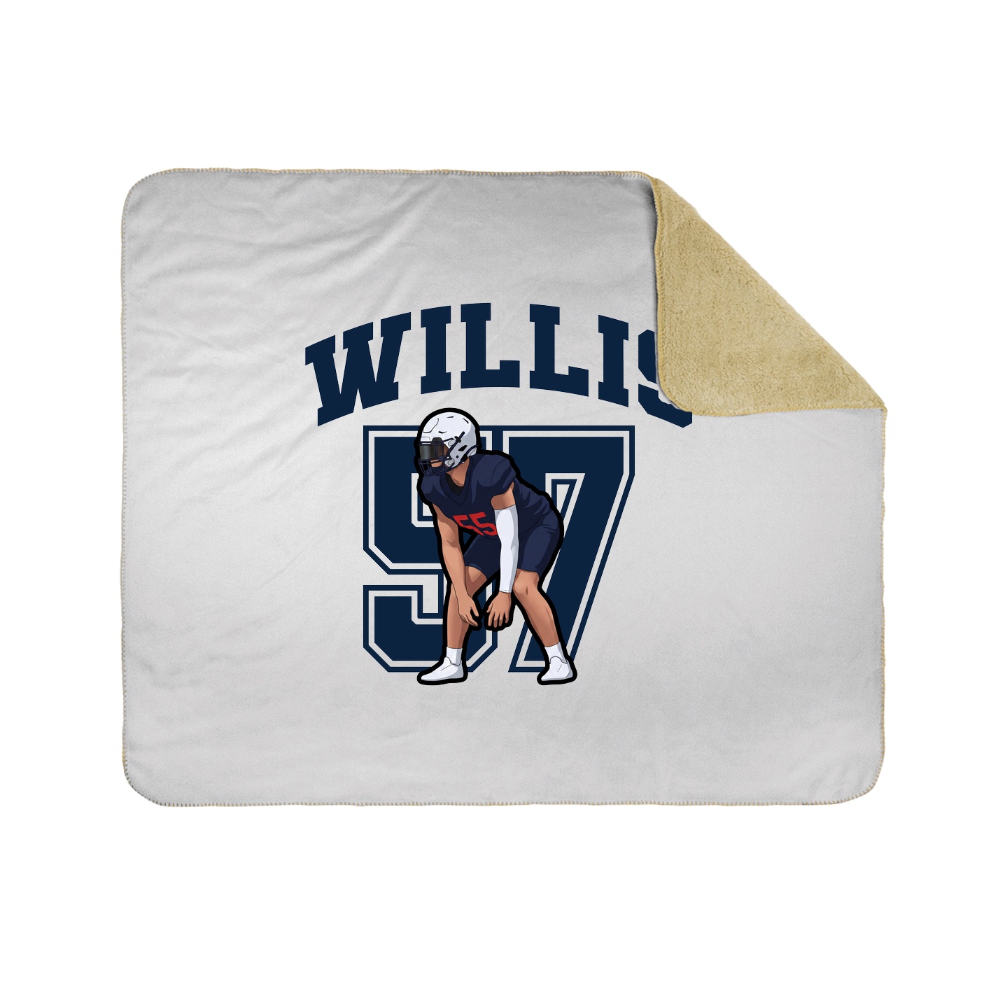 Throw Blanket — Number in White