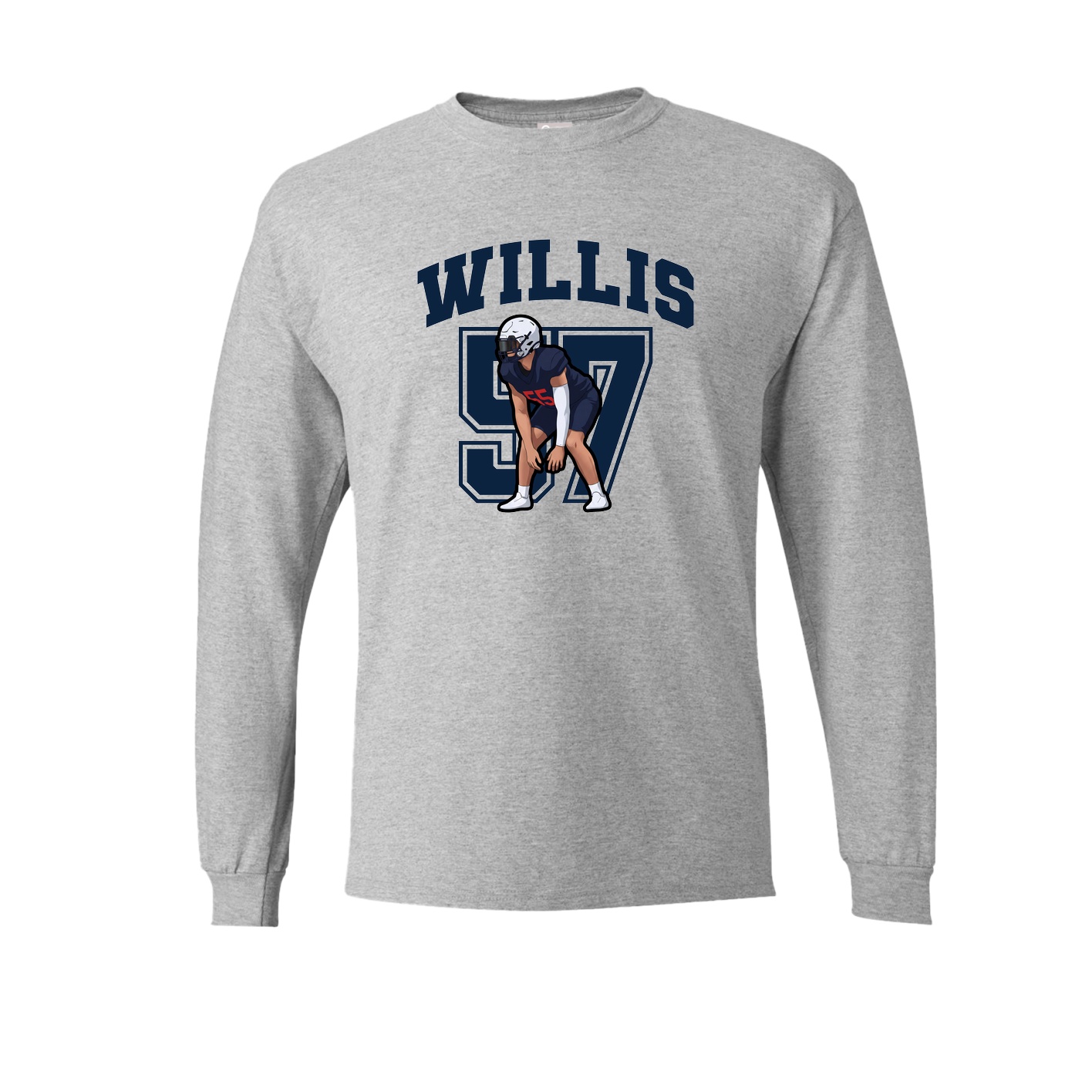 Long Sleeve Tee — Number in Grey