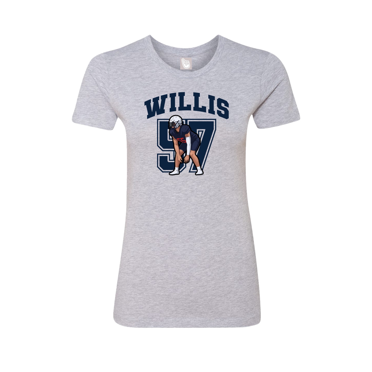 Fitted Women's Tee — Number in Grey