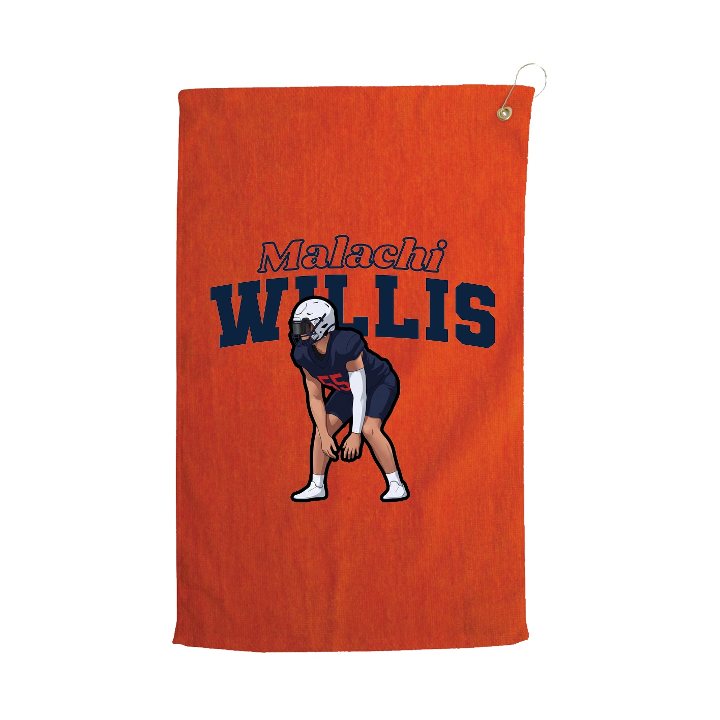 Golf Towel — Name Arch in Orange