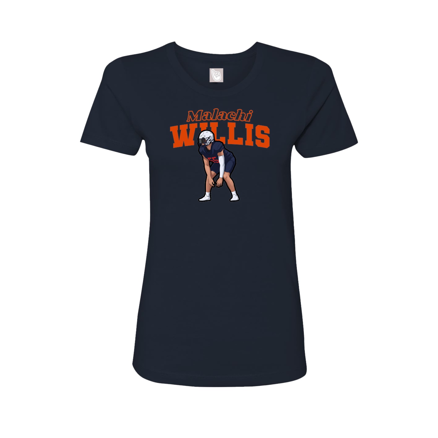 Fitted Women's Tee — Name Arch in Navy