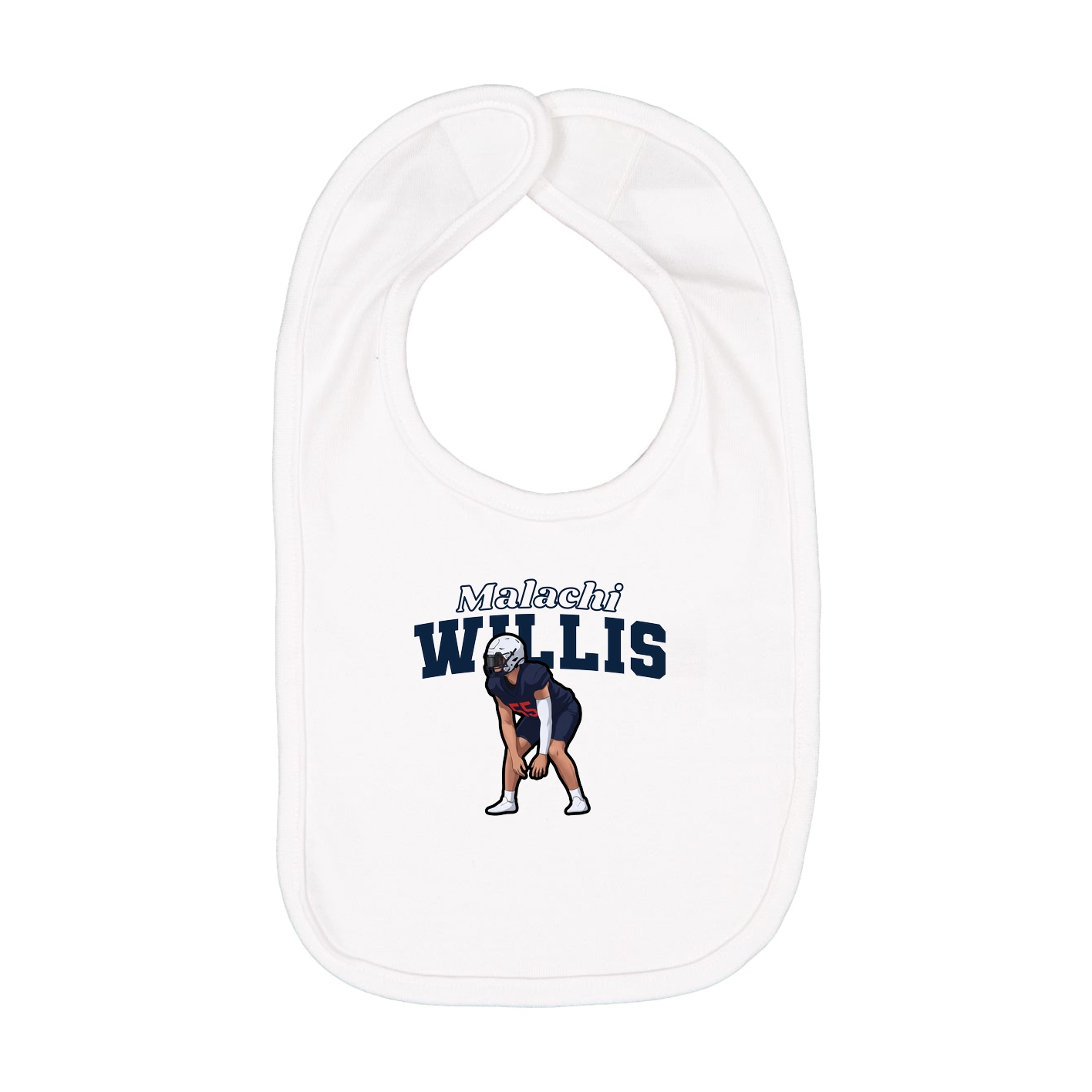 Infant Bib — Name Arch in White
