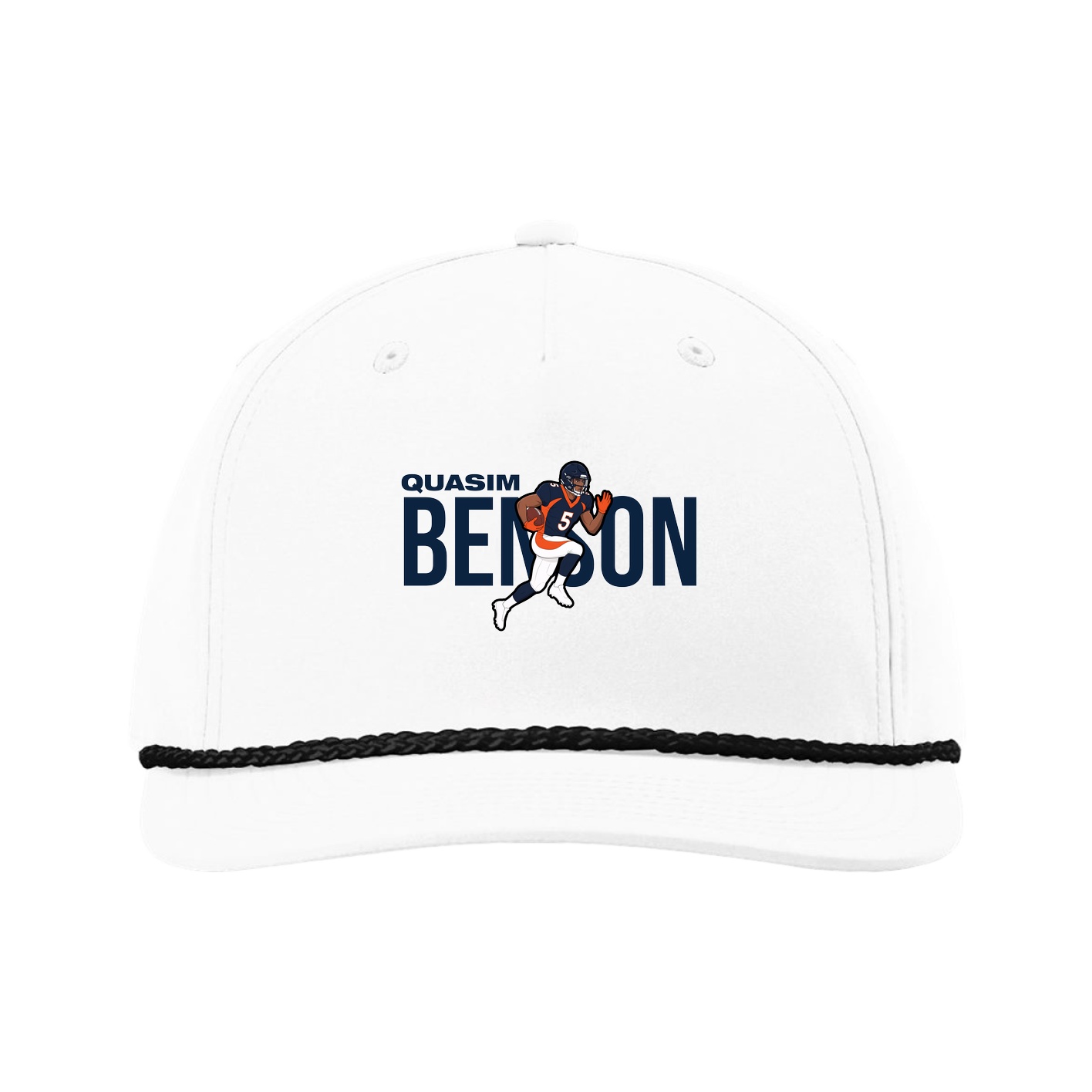Five-Panel Classic Rope Cap — Player Name in White