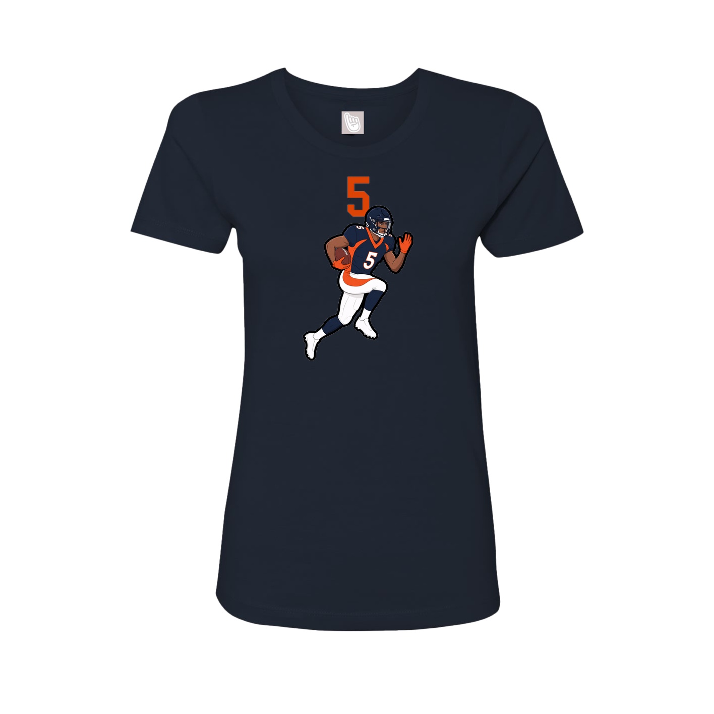 Fitted Women's Tee — Number Top in Navy