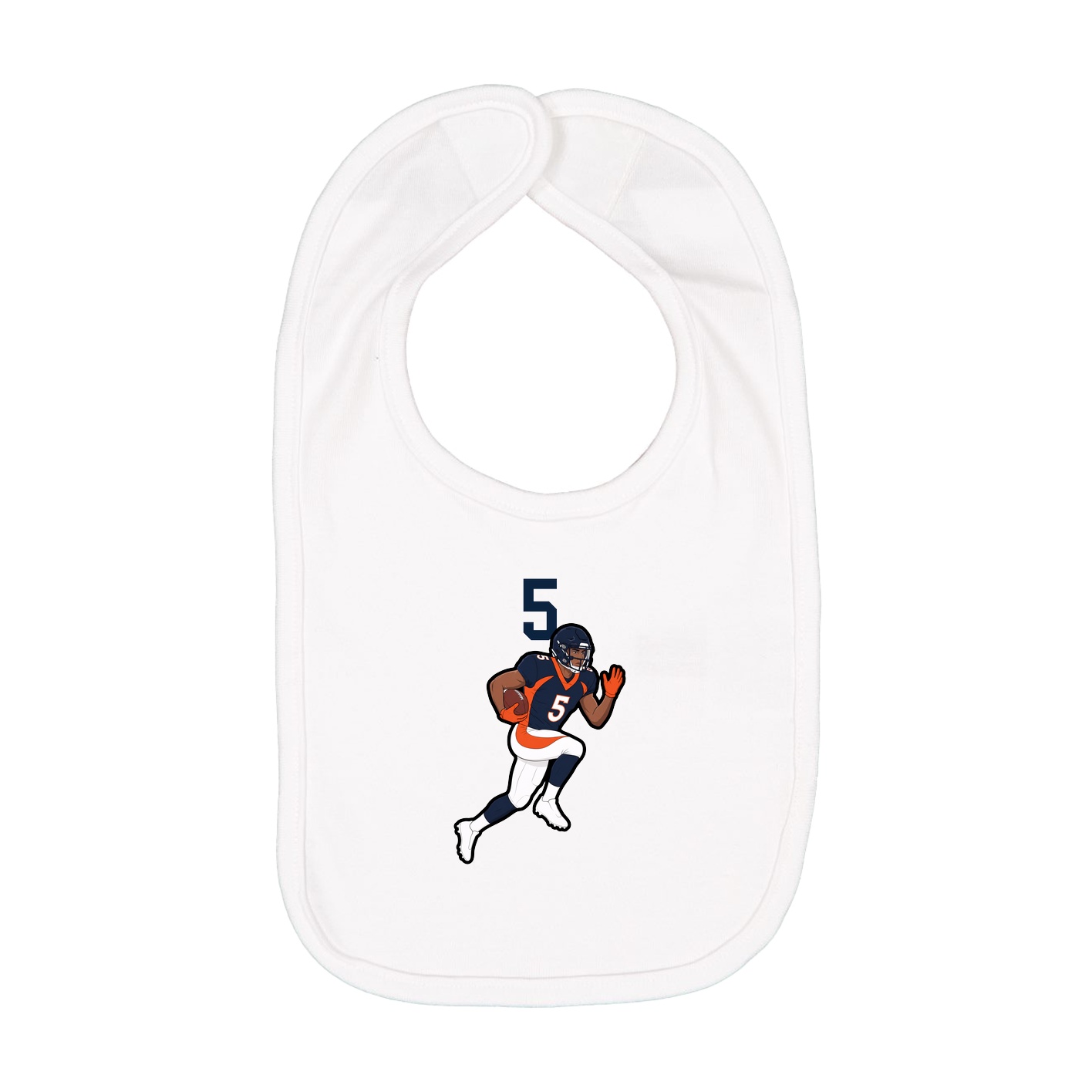 Infant Bib — Number Top in White