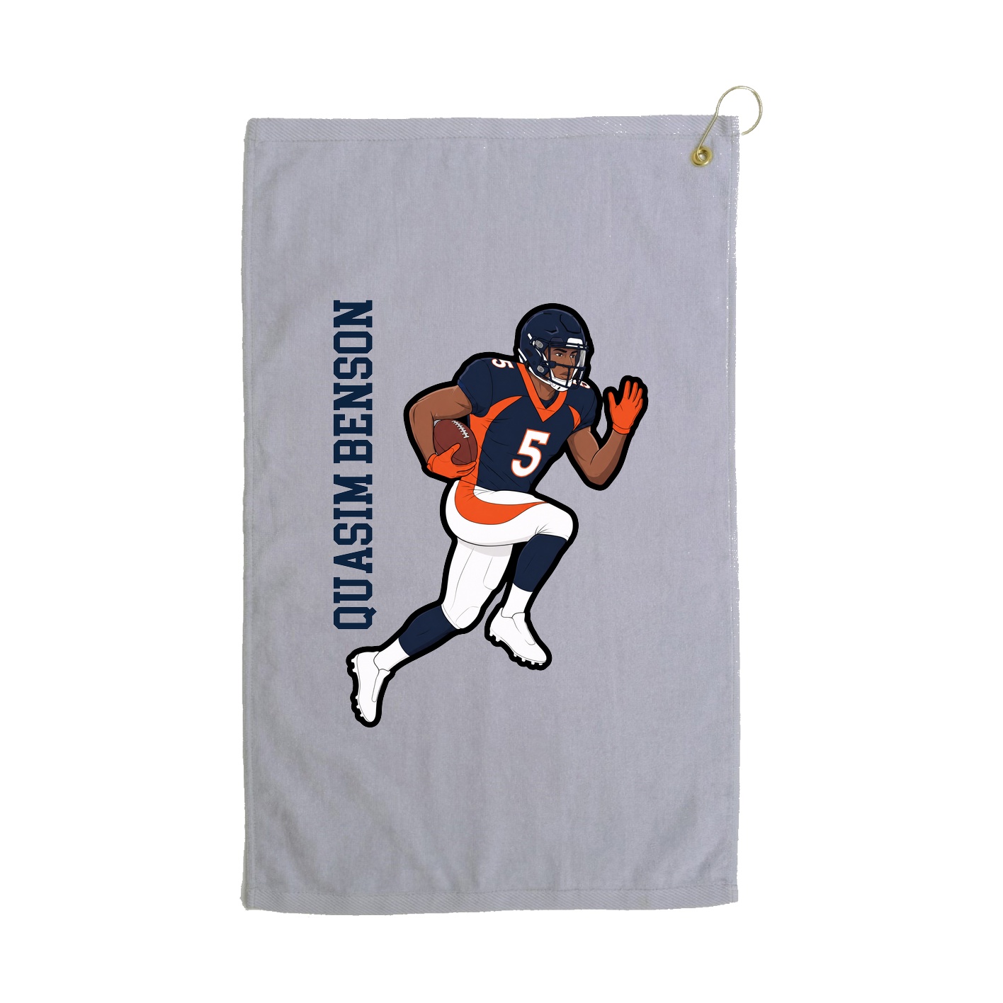 Golf Towel — Name Vertical in Grey