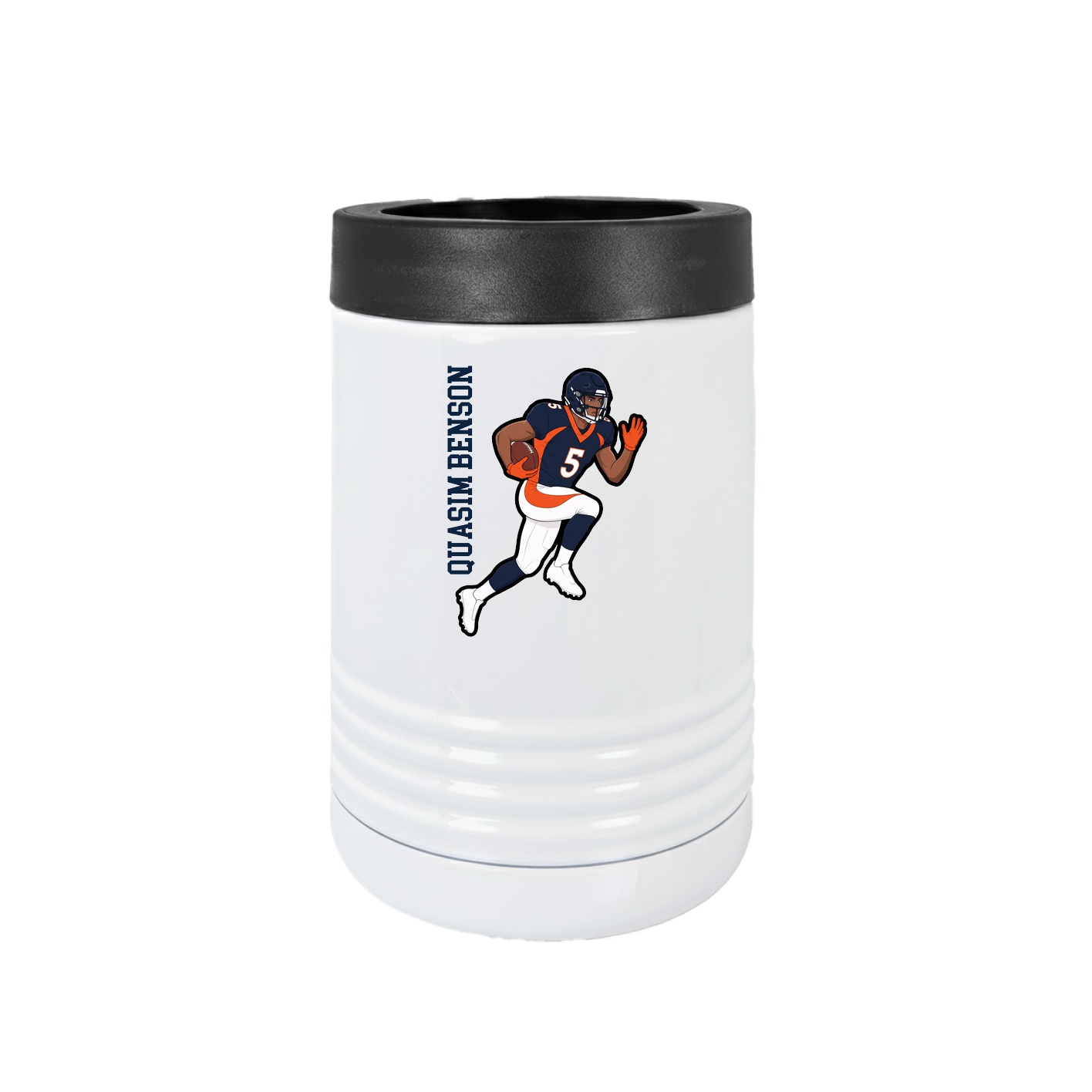 Beverage Holder — Name Vertical in White