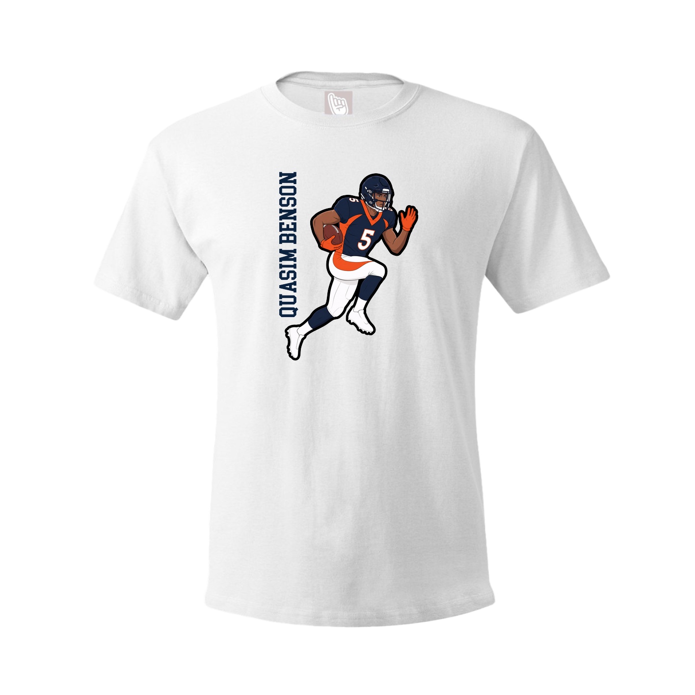 Tee — Name Vertical in White