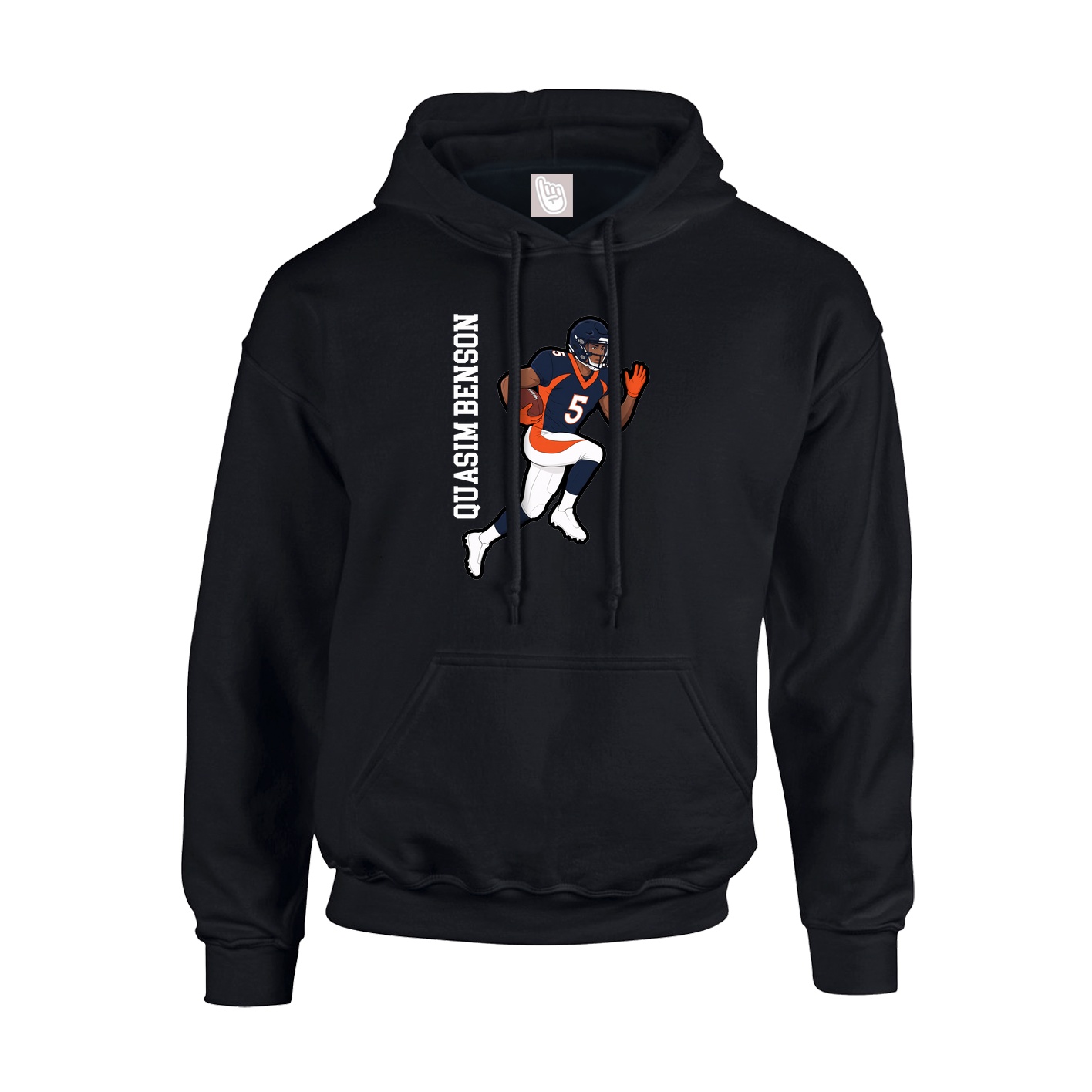 Hoodie — Name Vertical in Black