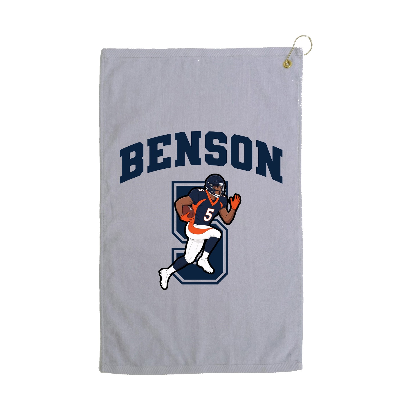 Golf Towel — Number in Grey