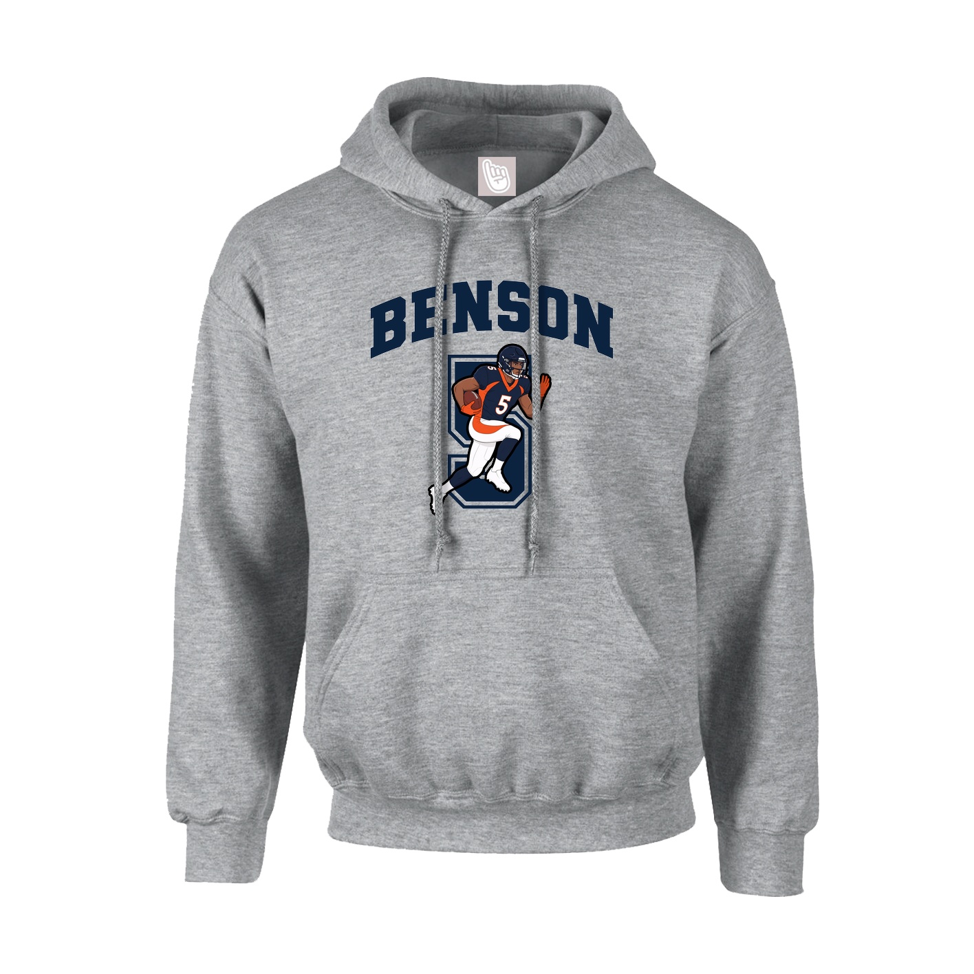 Youth Hoodie — Number in Grey