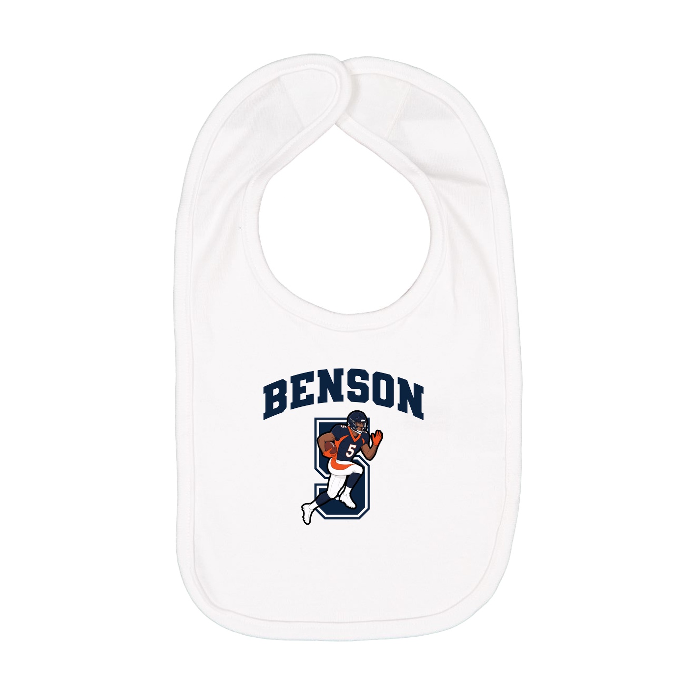 Infant Bib — Number in White
