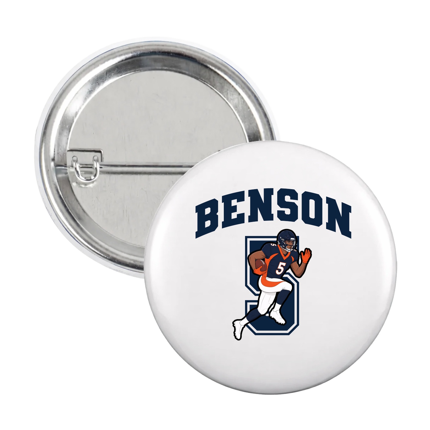 Game Day Button — Number in White