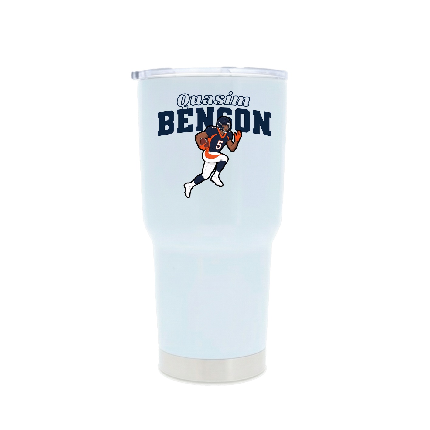30oz Stainless Steel Tumbler — Name Arch in White