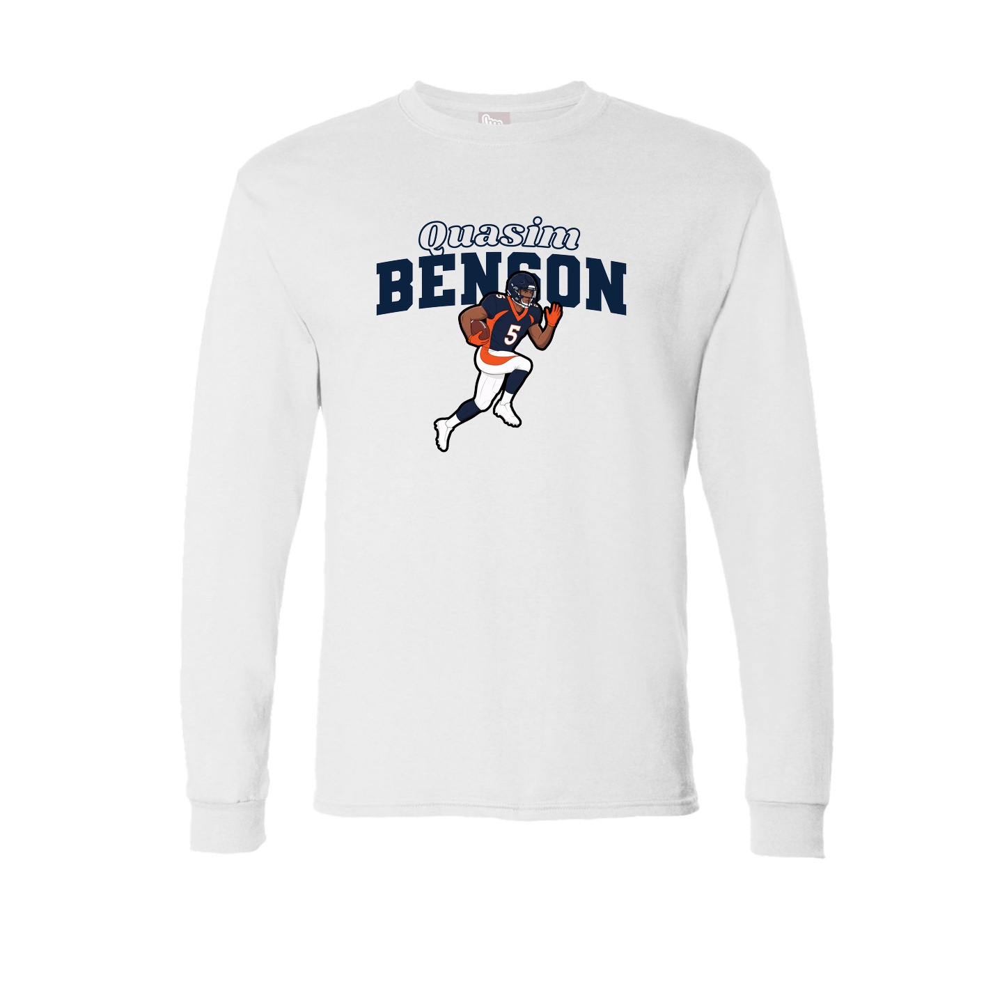 Long Sleeve Tee — Name Arch in White