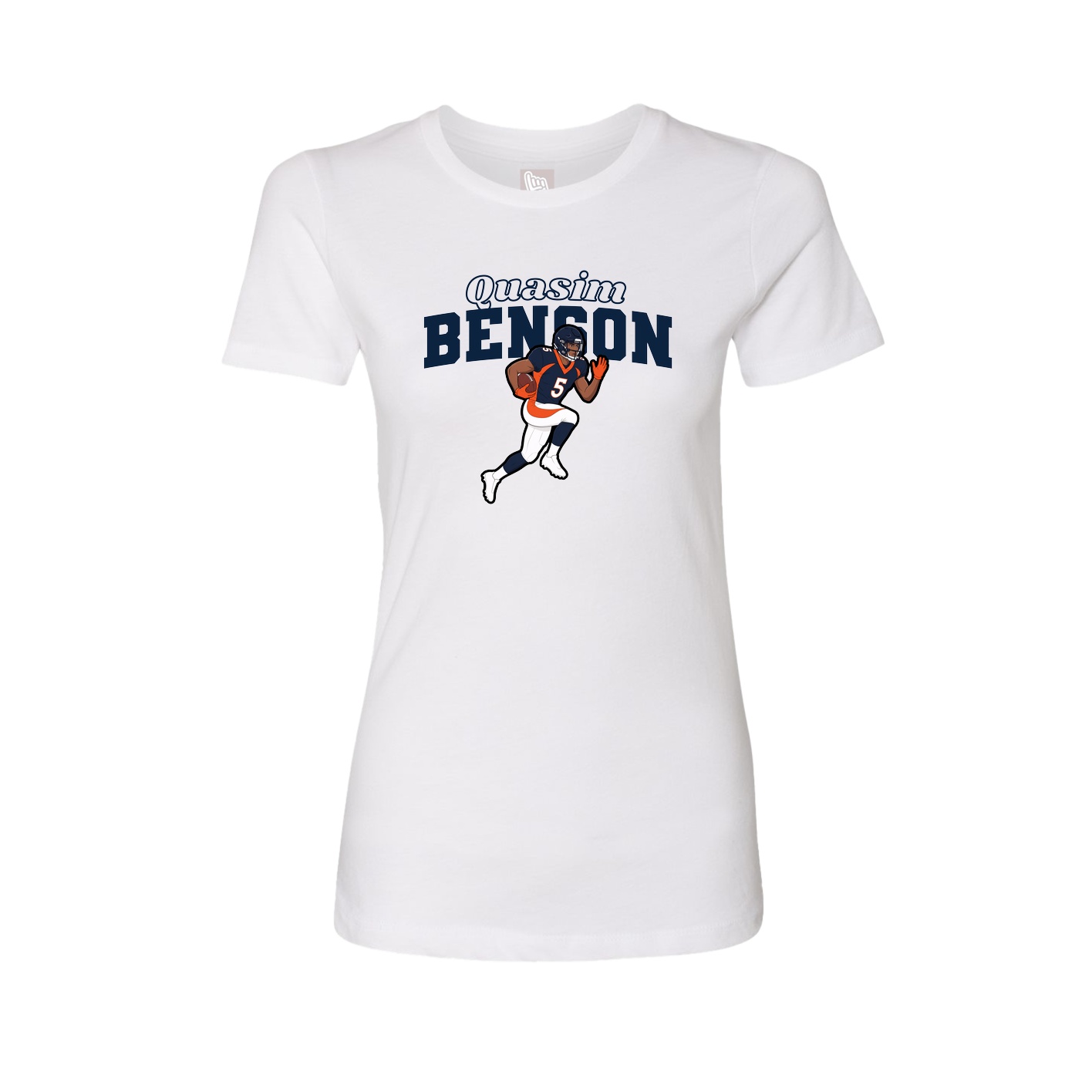 Fitted Women's Tee — Name Arch in White