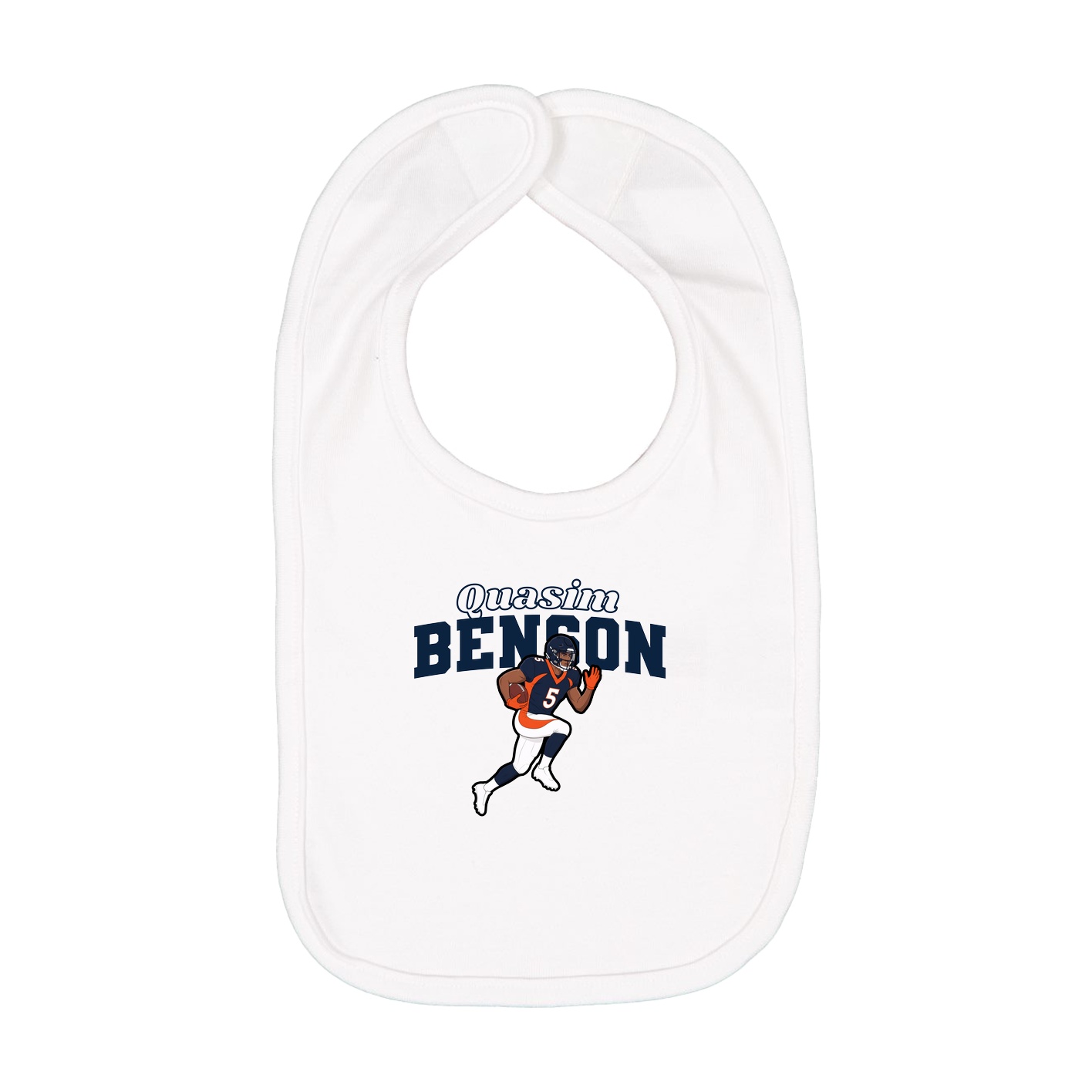 Infant Bib — Name Arch in White