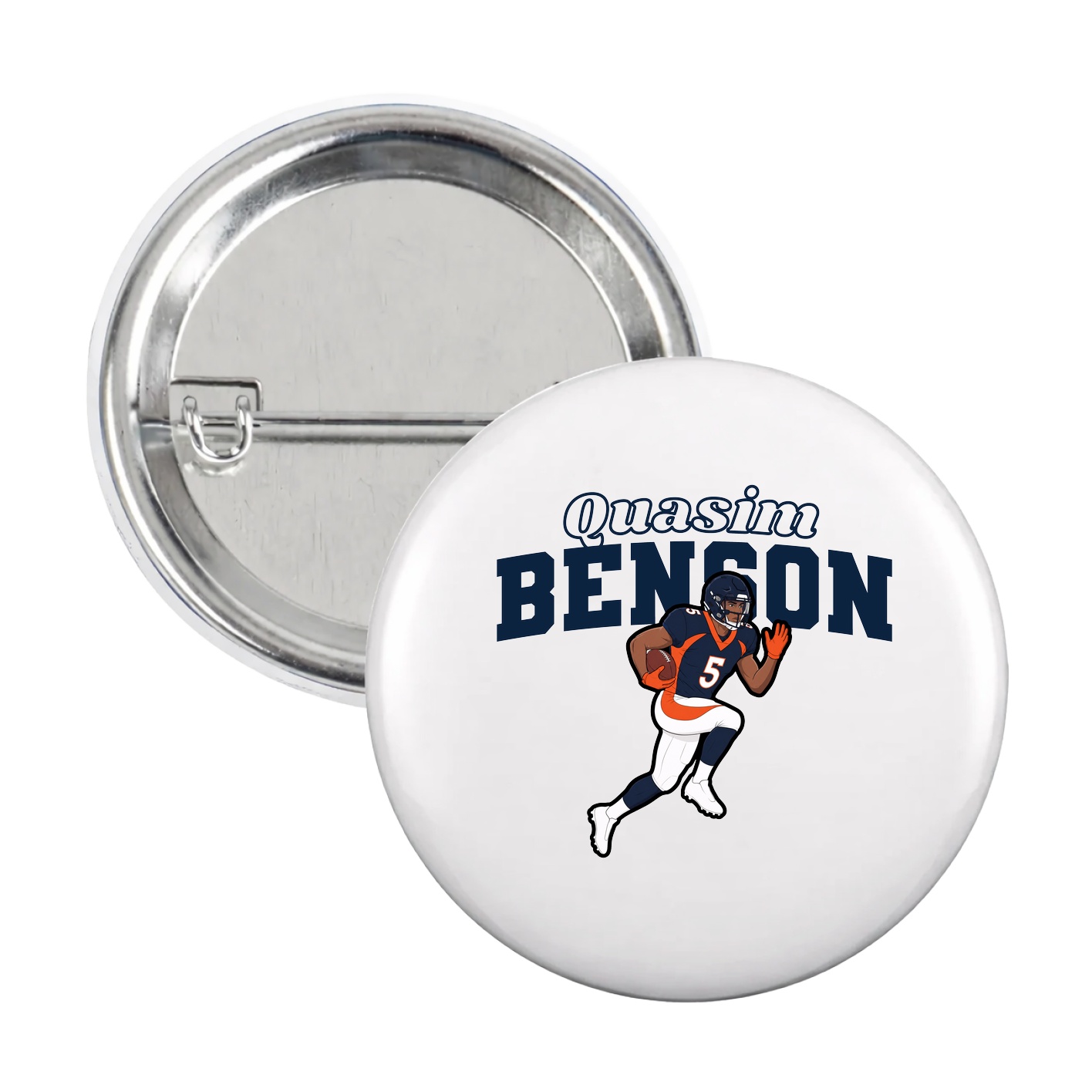 Game Day Button — Name Arch in White