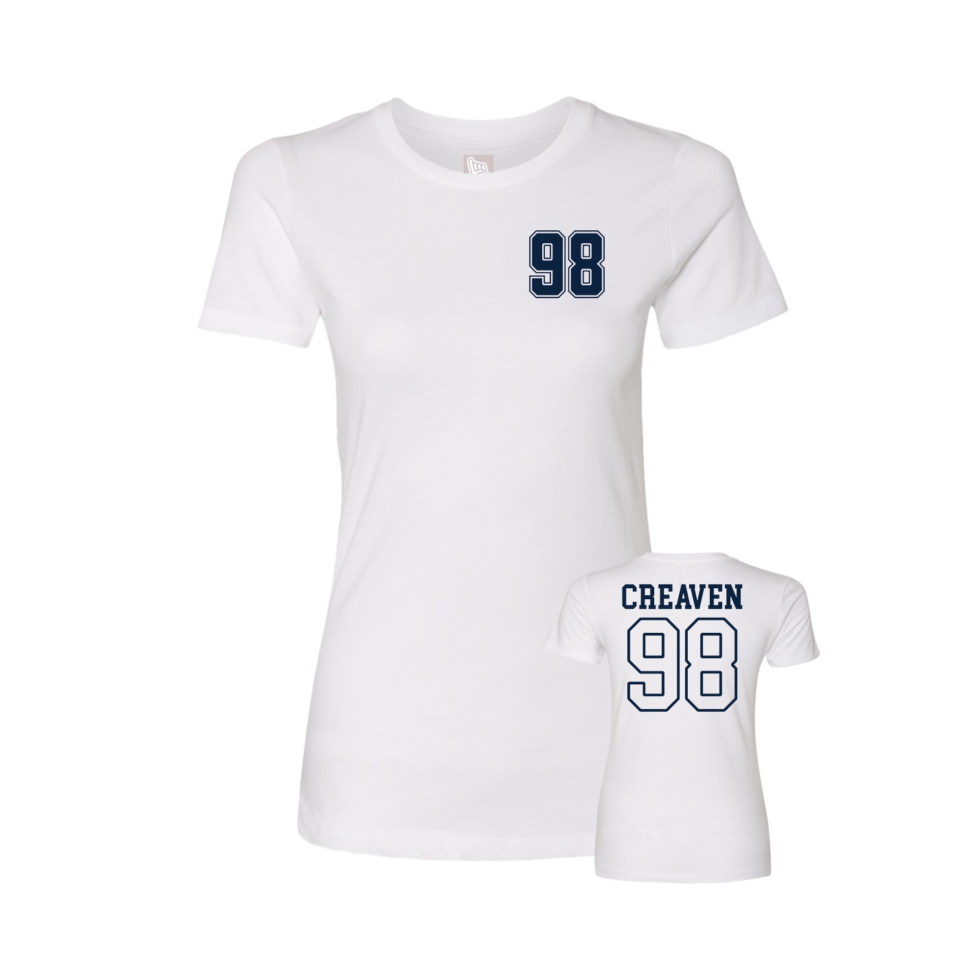 Womens Tee — Chest Back in White