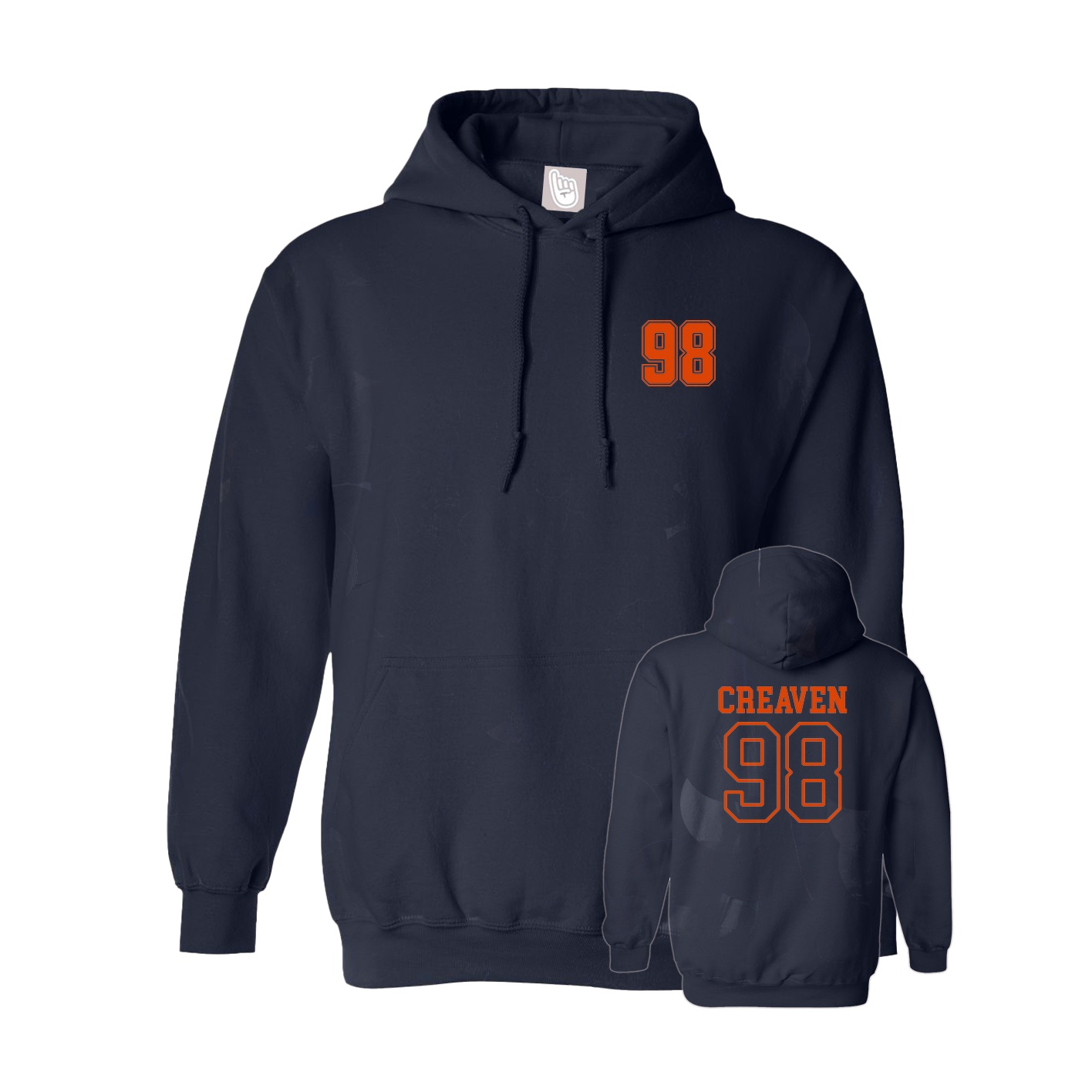 Hoodie — Chest Back in Navy
