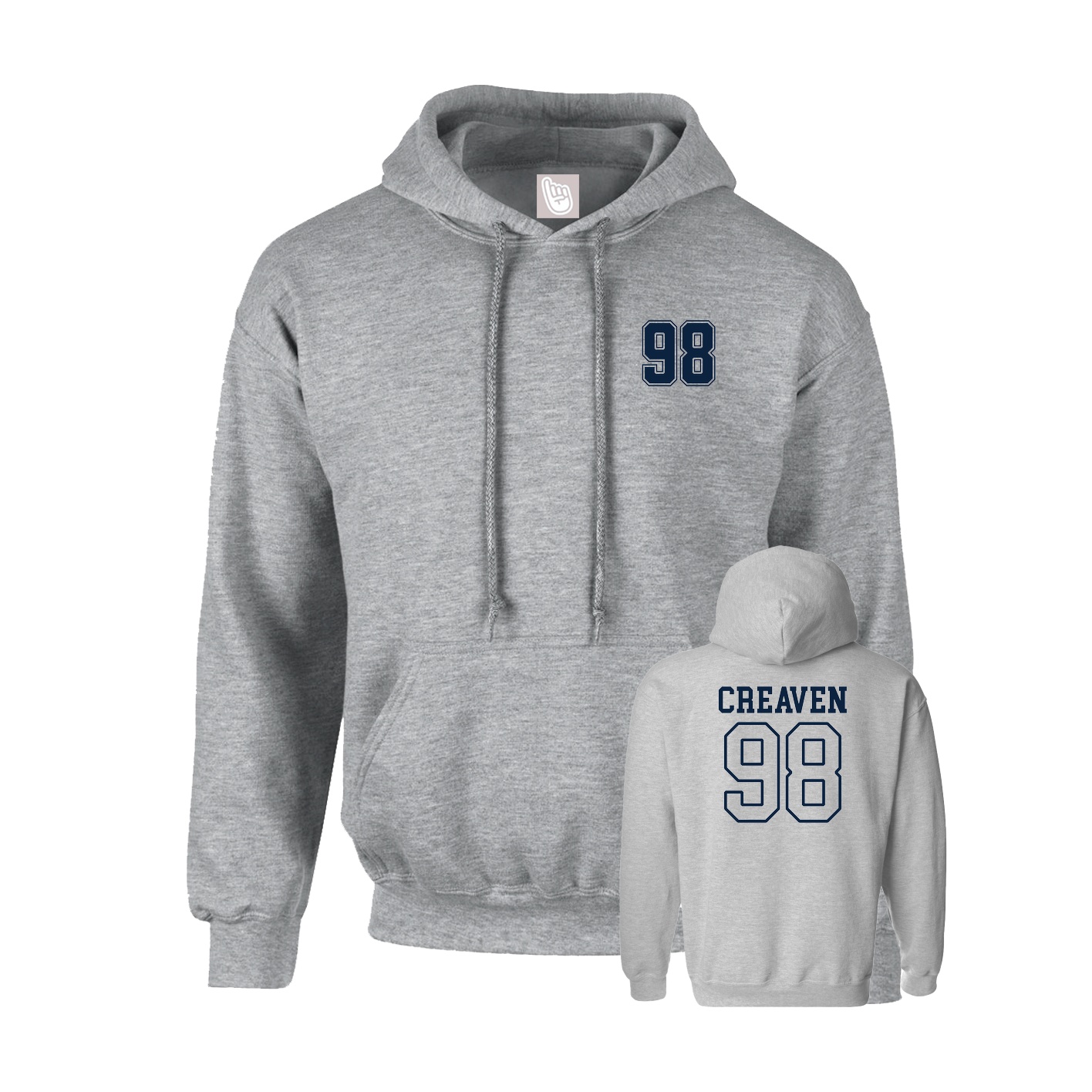 Hoodie — Chest Back in Grey