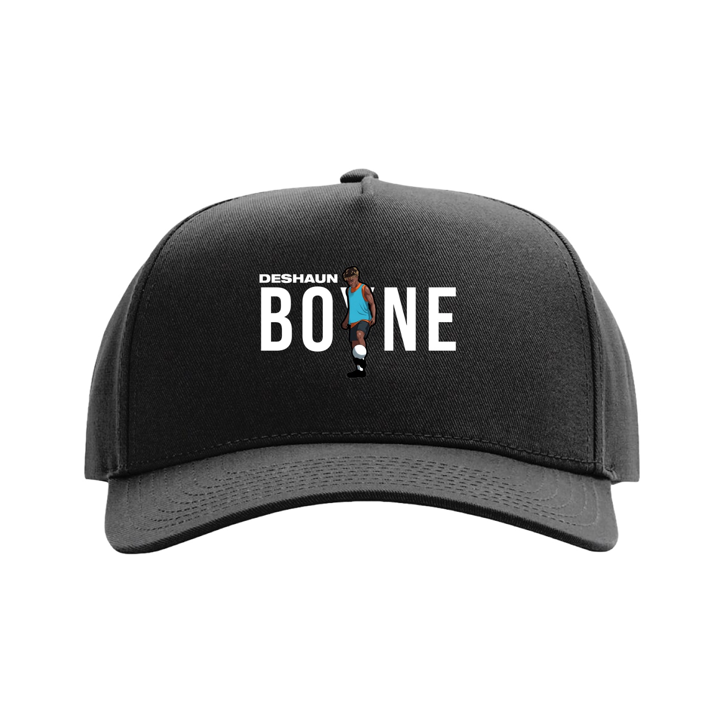 Full Fabric Five-Panel Champ Cap — Player Name in Black
