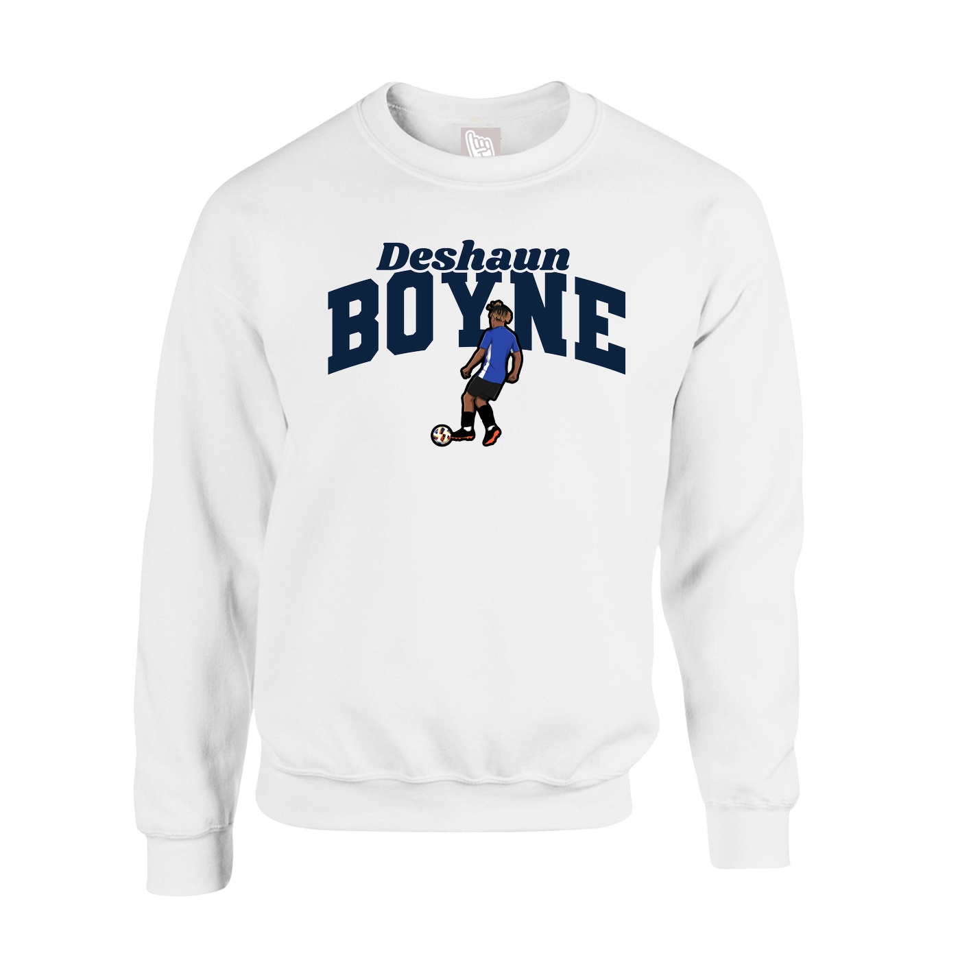 Fleece Crew — Signature Arch in White