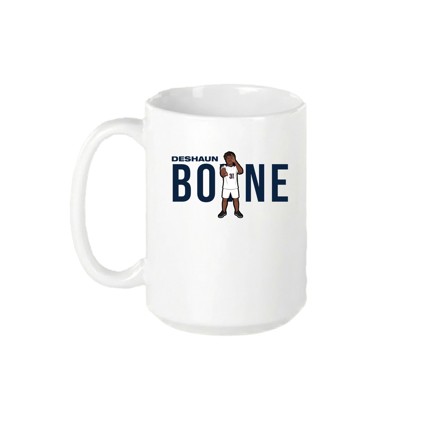 15oz Coffee Mug — Player Name in White