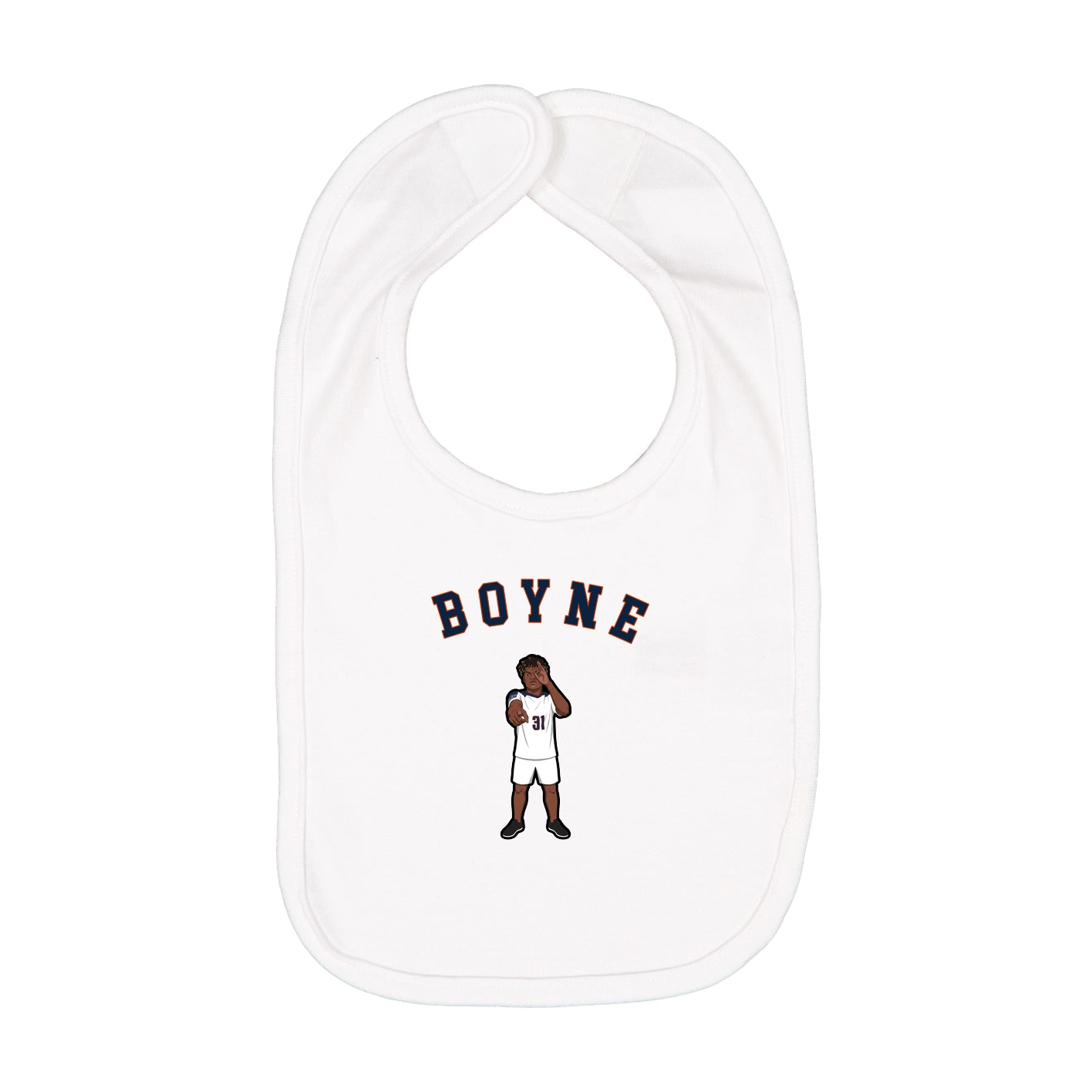Infant Bib — Shirsey Arch in White