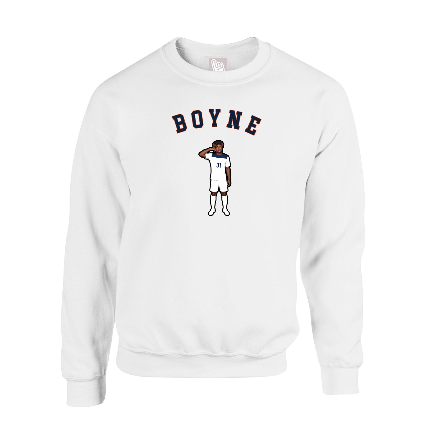 Fleece Crew — Shirsey Arch in White