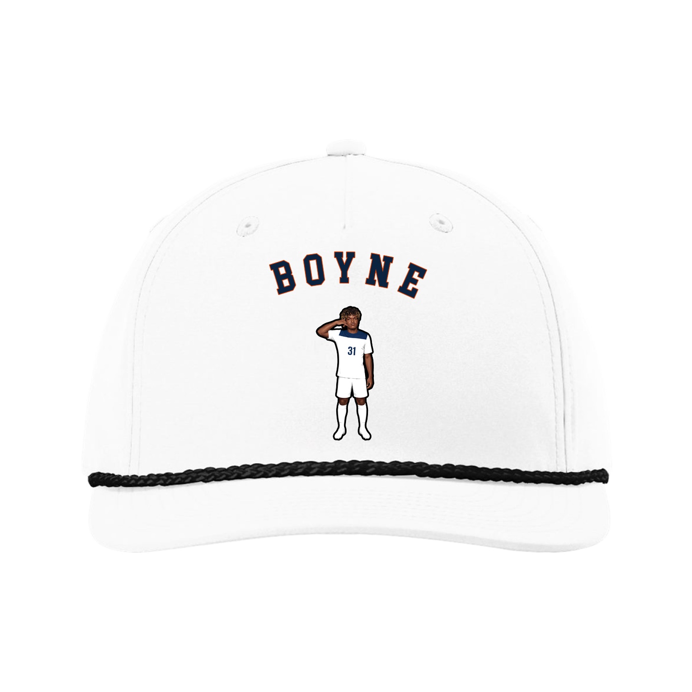 Five-Panel Classic Rope Cap — Shirsey Arch in White