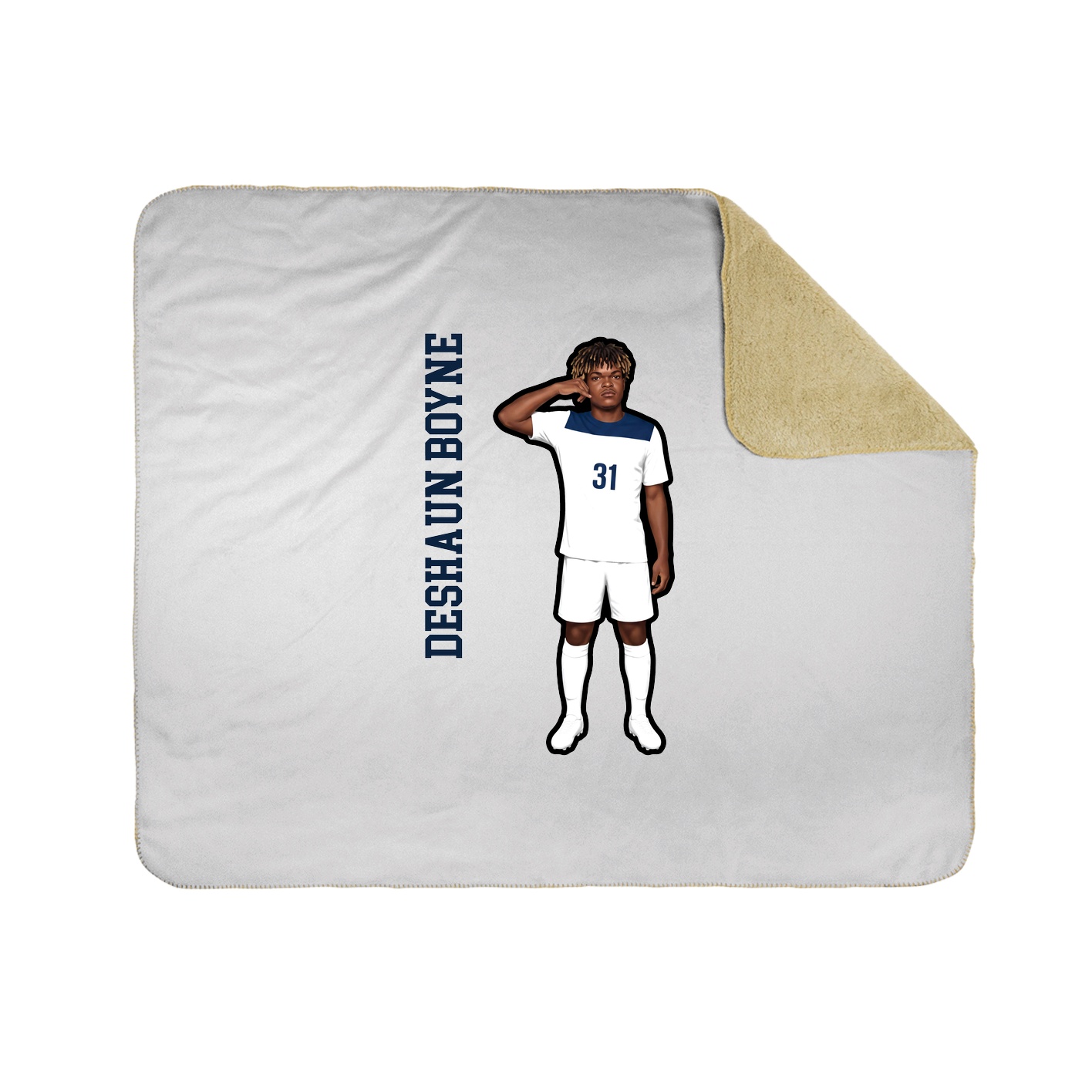 Throw Blanket — Name Vertical in White