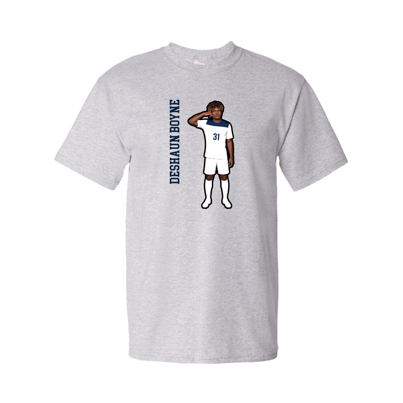 Youth Tee — Name Vertical in Grey