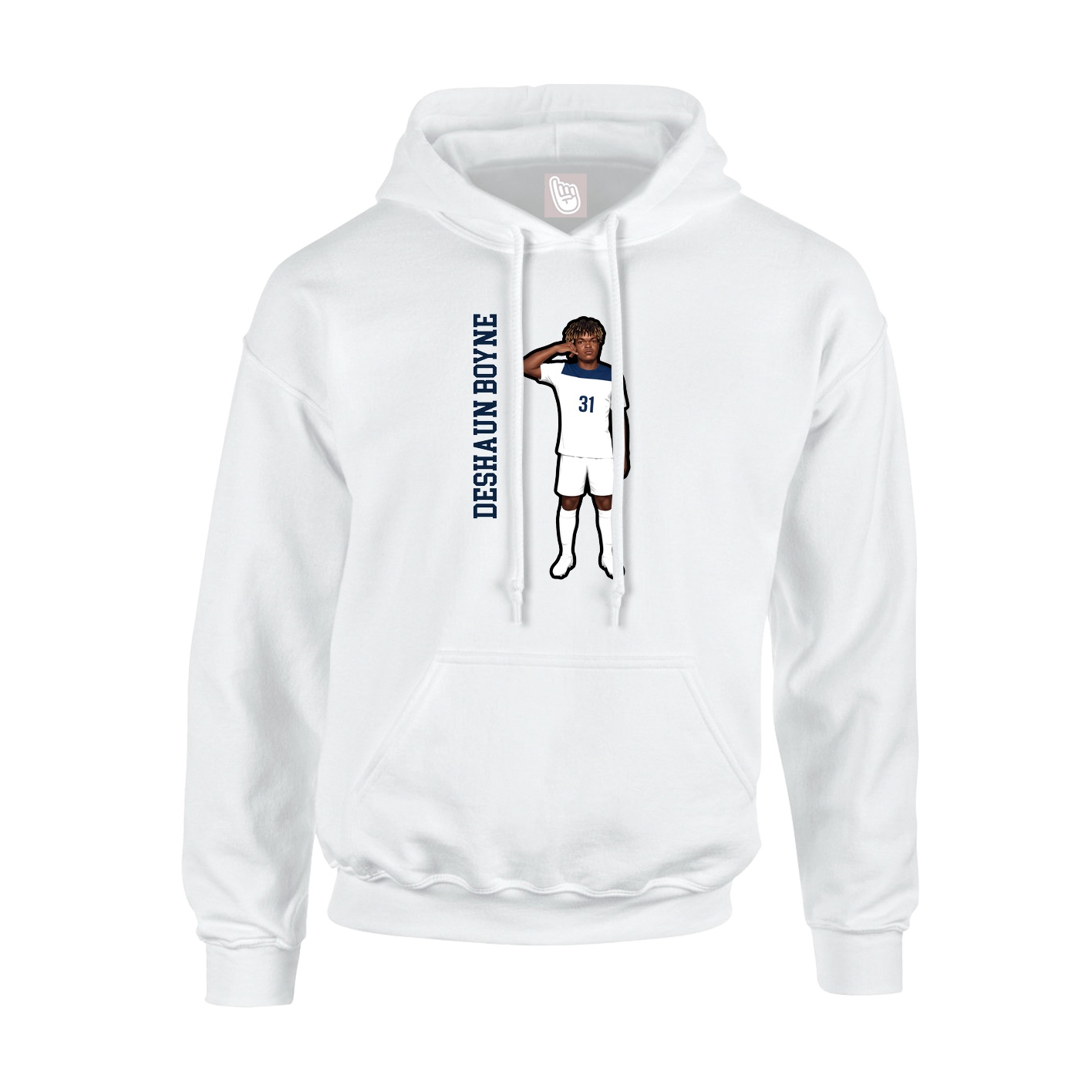 Youth Hoodie — Name Vertical in White
