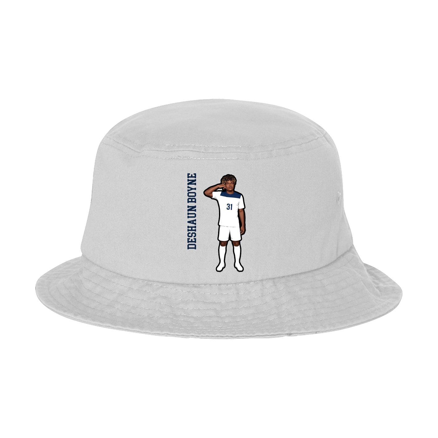 Bucket Cap — Name Vertical in White