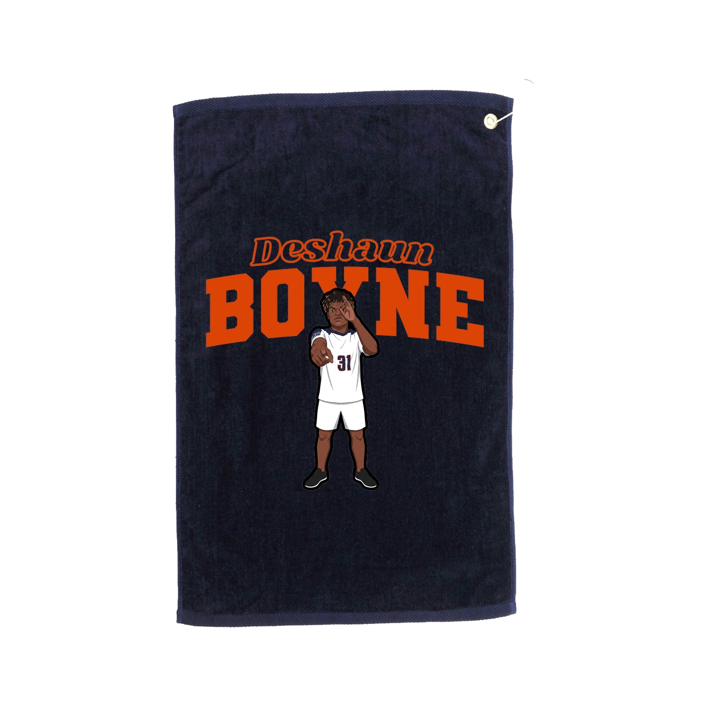 Golf Towel — Name Arch in Navy
