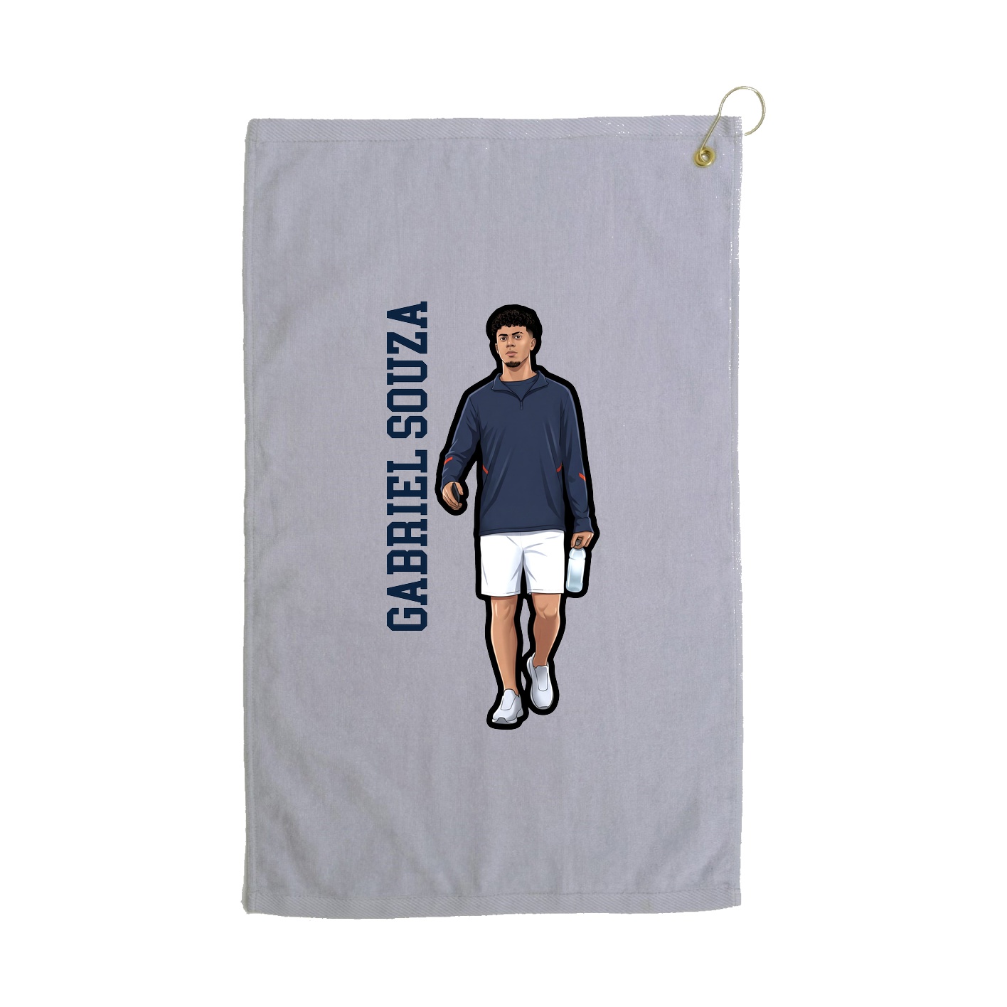 Golf Towel — Name Vertical in Grey