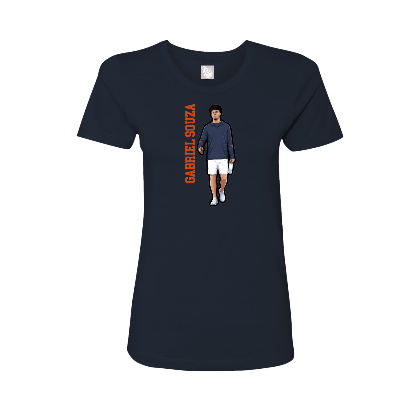 Fitted Women's Tee — Name Vertical in Navy