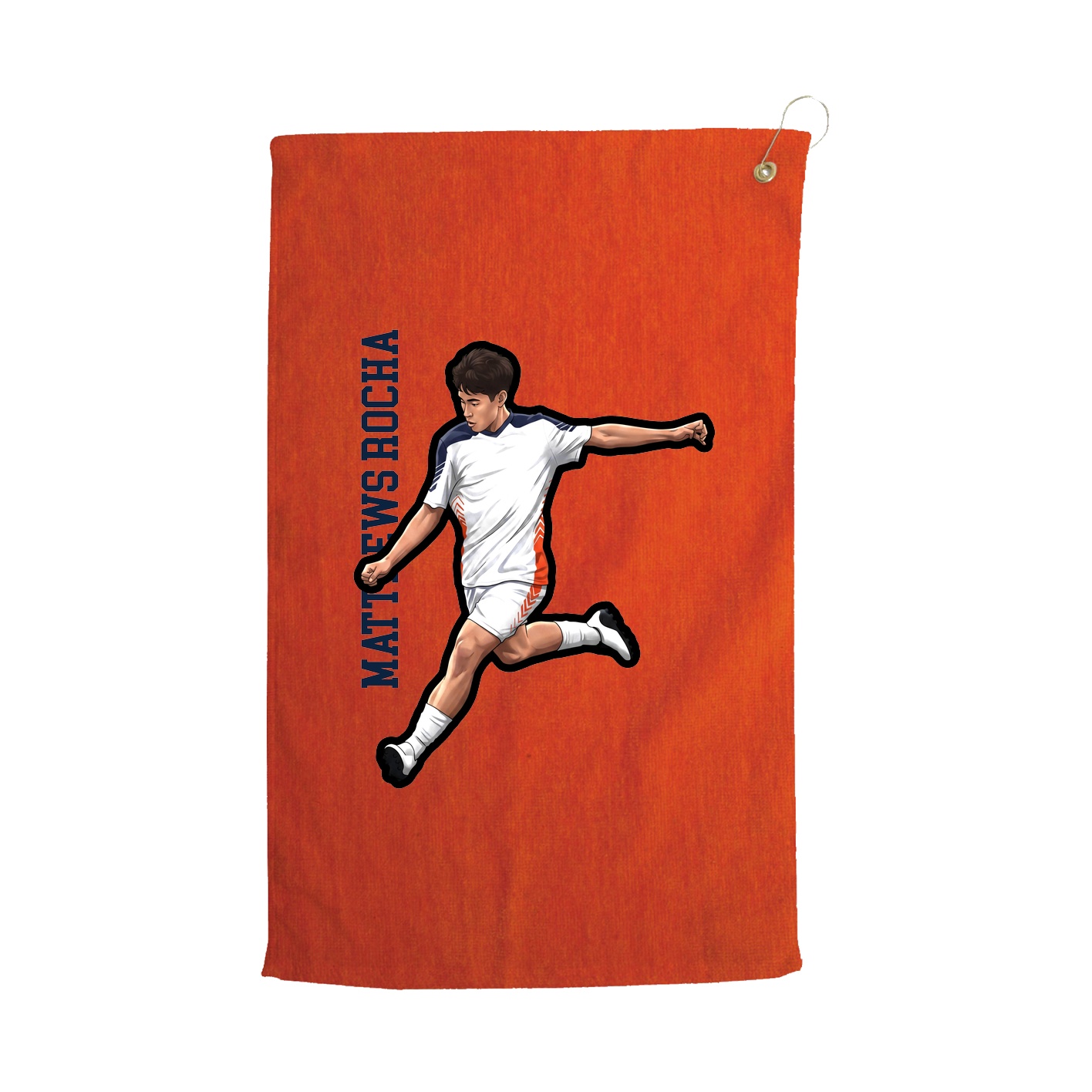 Golf Towel — Name Vertical in Orange