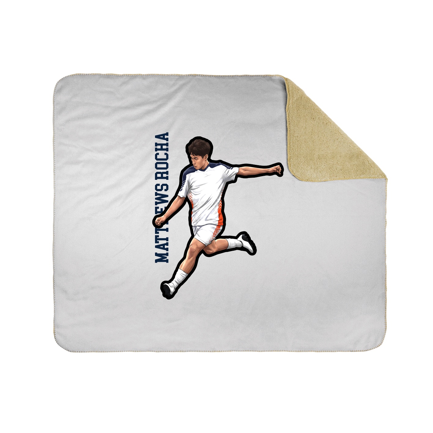 Throw Blanket — Name Vertical in White