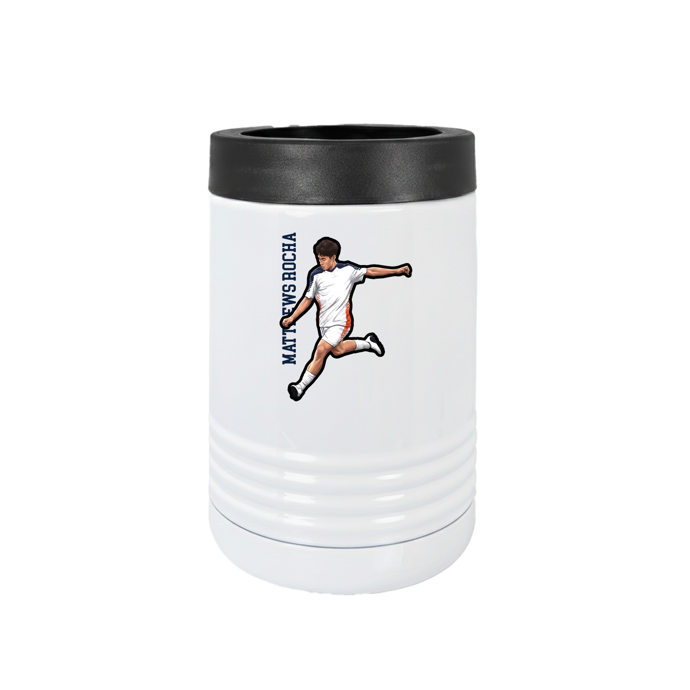 Beverage Holder — Name Vertical in White