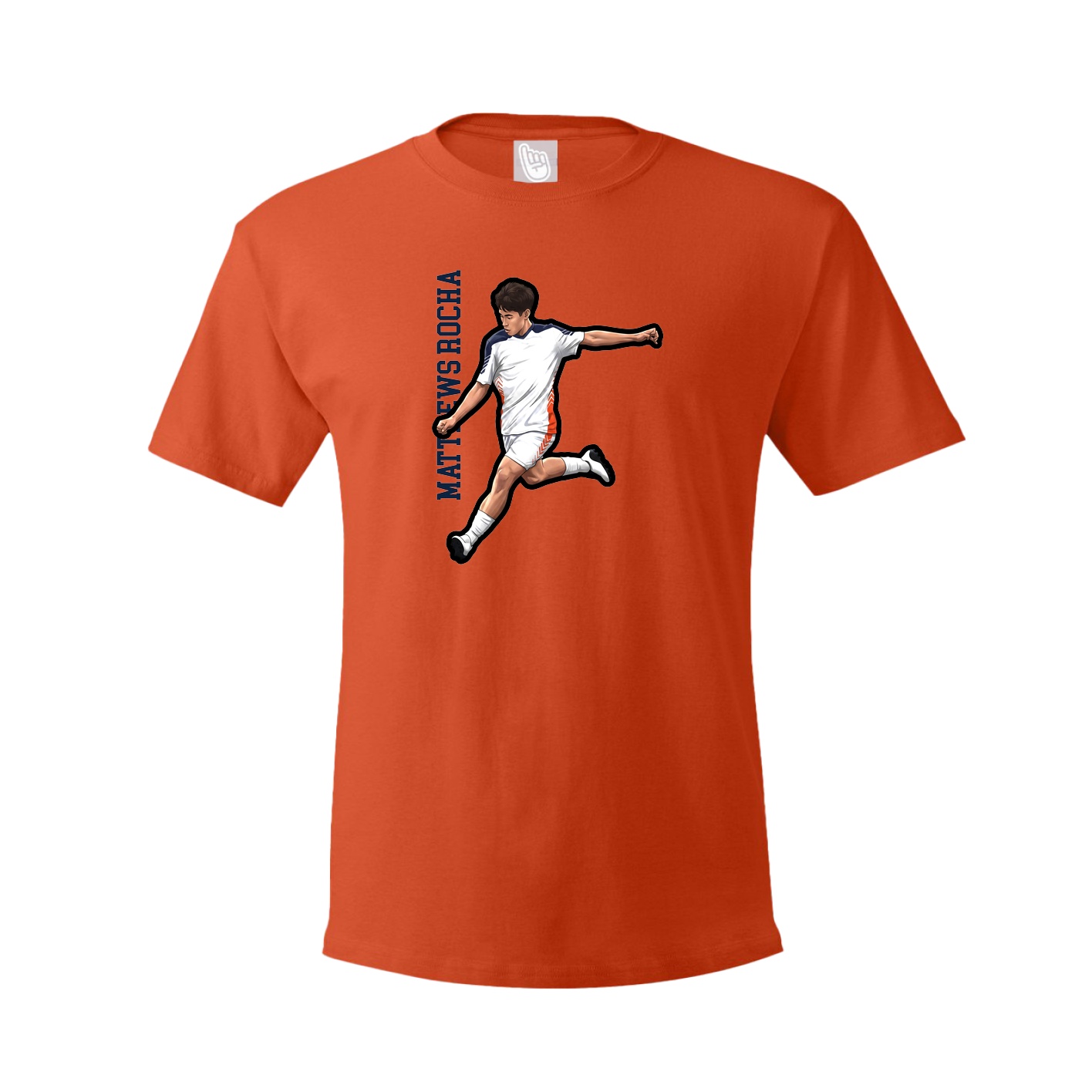 Tee — Name Vertical in Orange