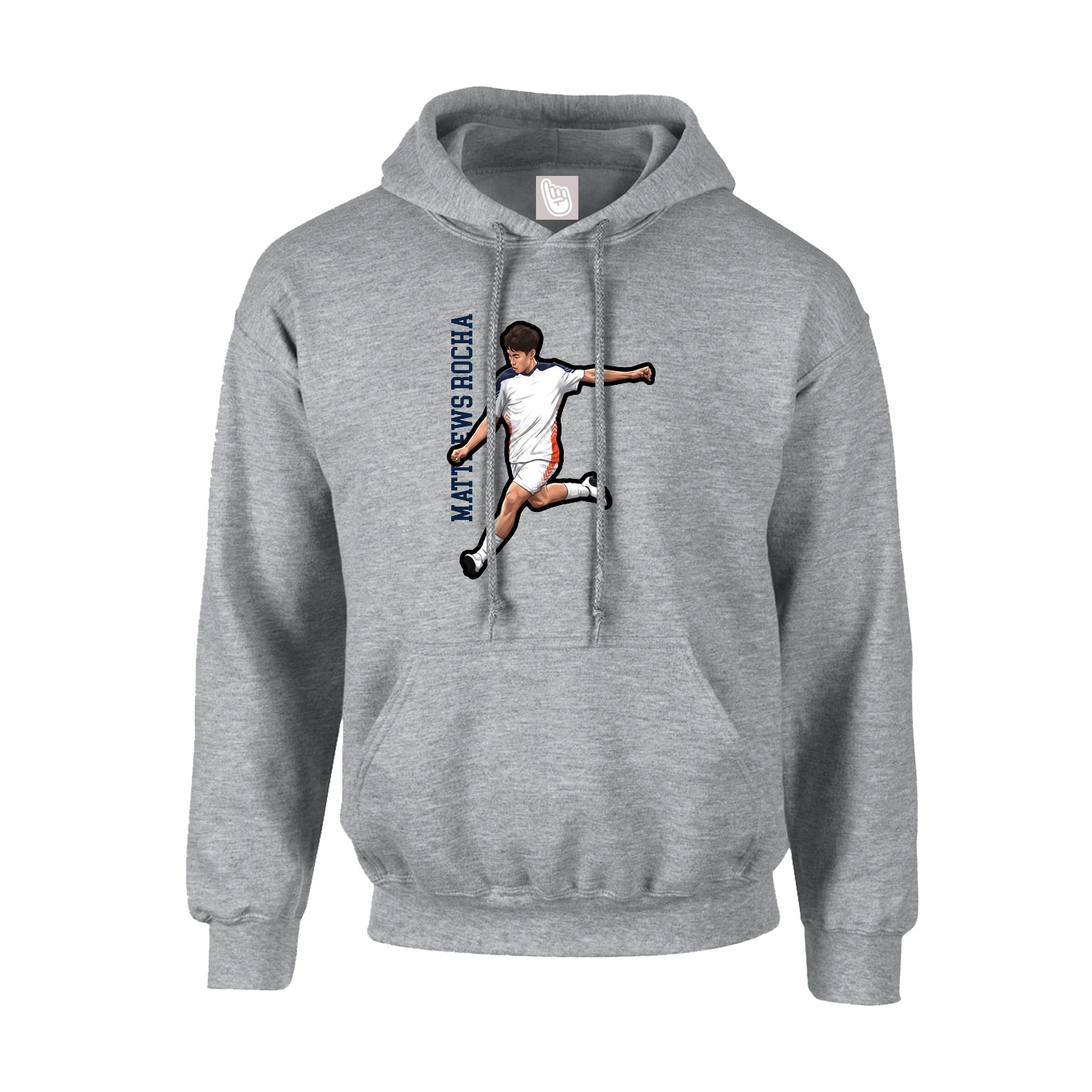 Youth Hoodie — Name Vertical in Grey