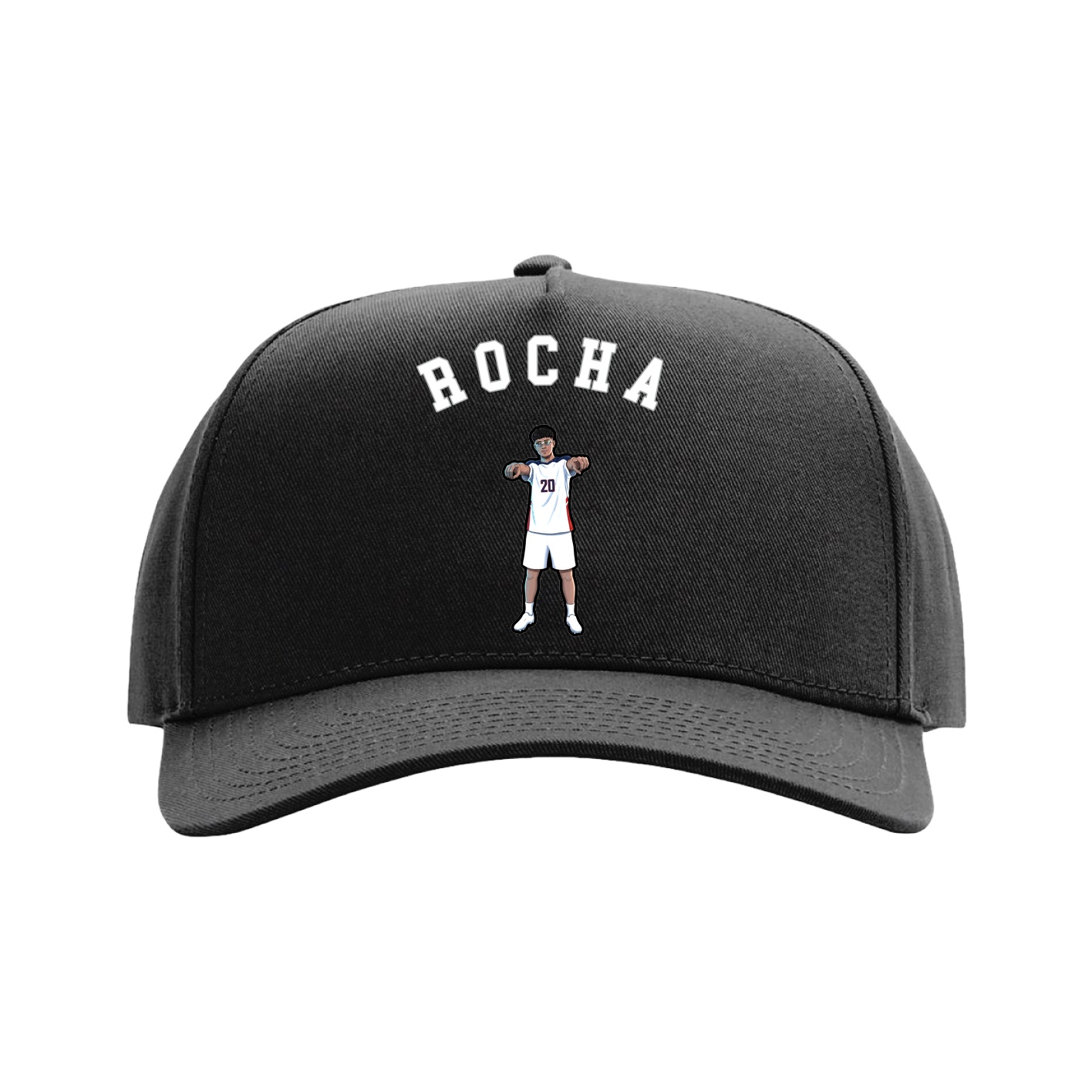Full Fabric Five-Panel Champ Cap — Shirsey Arch in Black