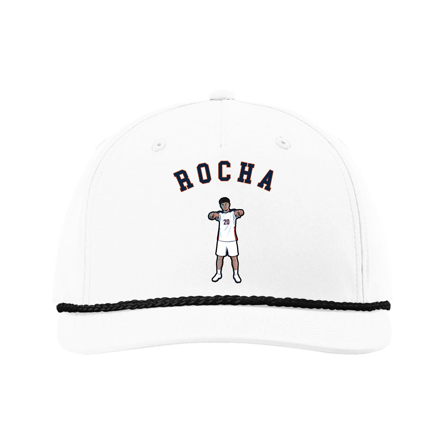 Five-Panel Classic Rope Cap — Shirsey Arch in White
