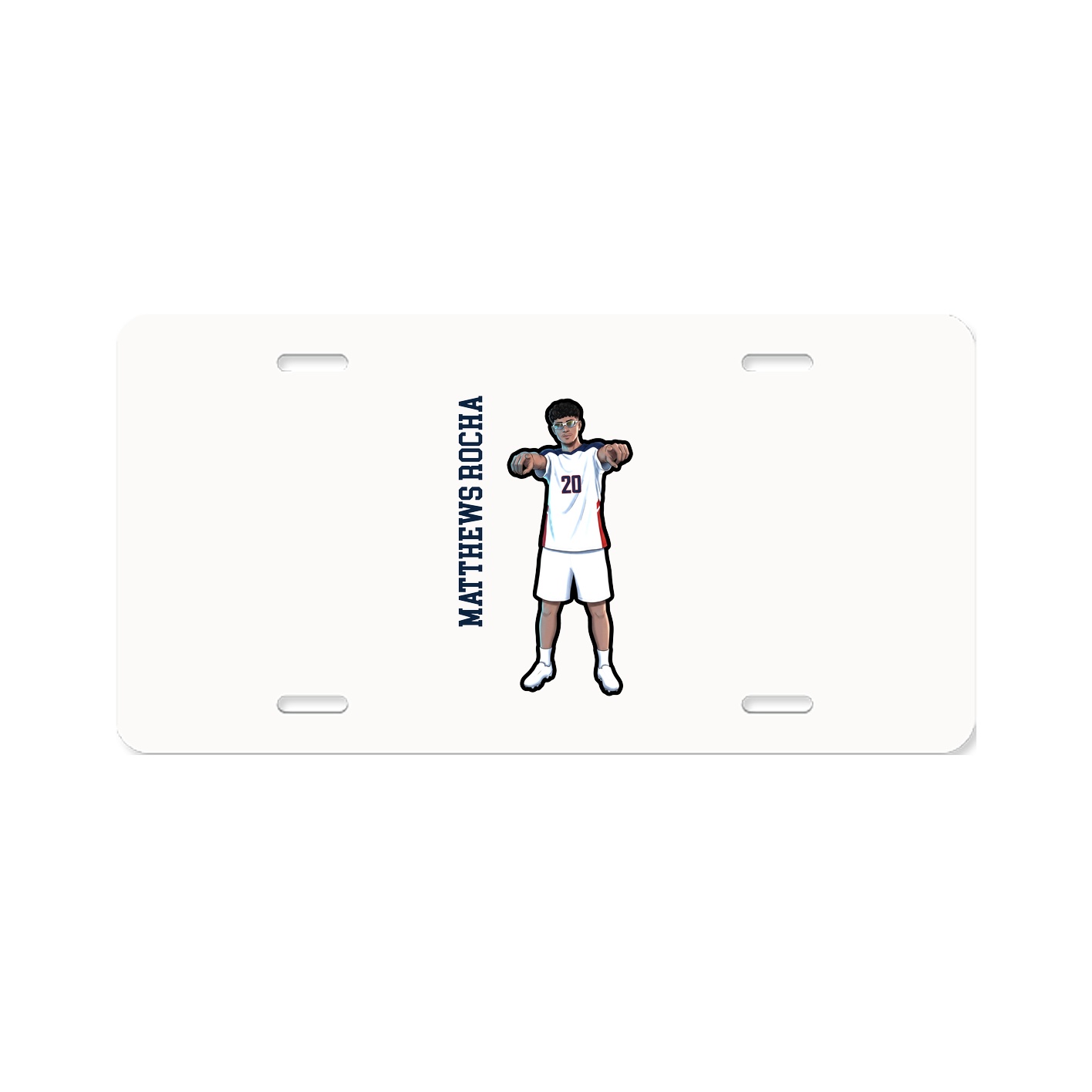 License Plate — Name Vertical in Classic