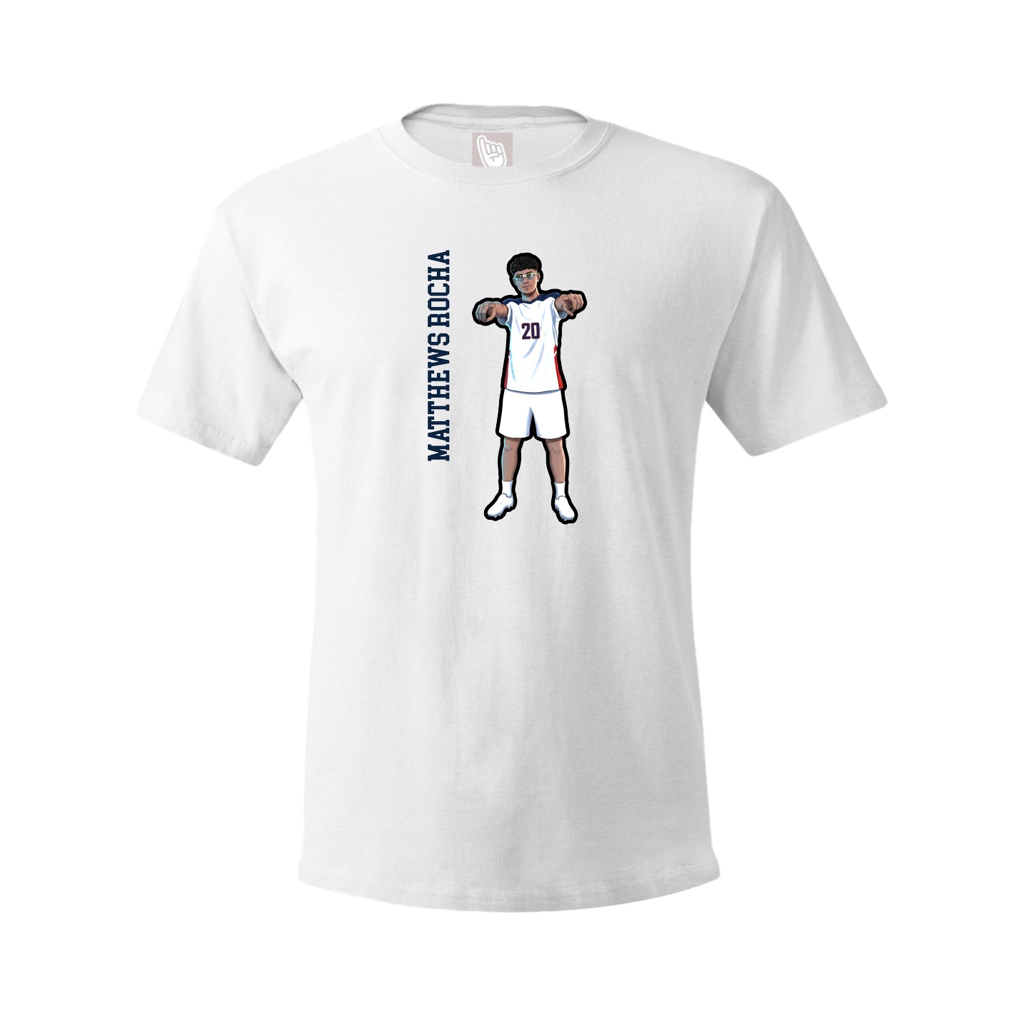 Tee — Name Vertical in White
